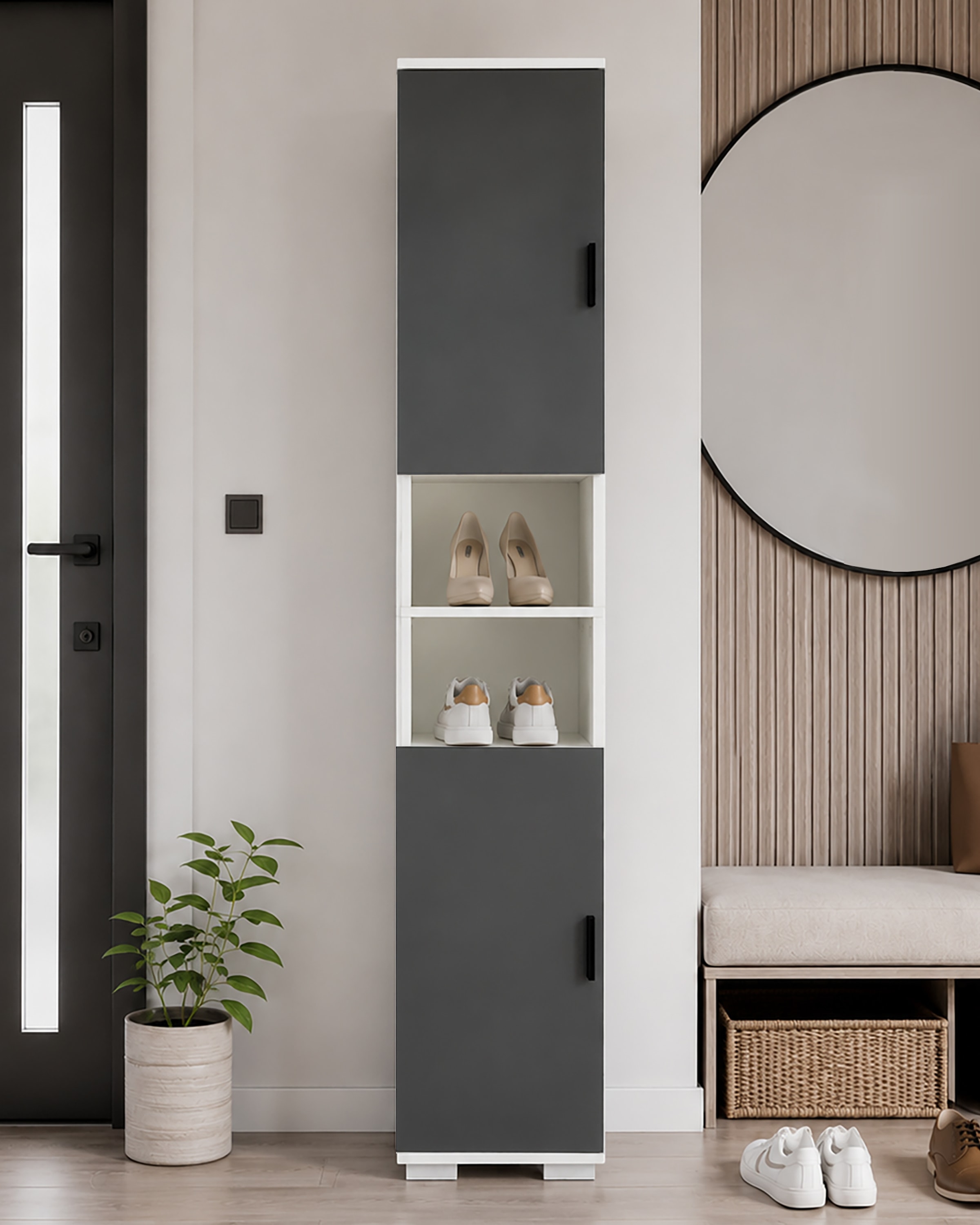 VCM Schuhschrank »Holz schmaler Schuhschrank Dielenmöbel Gados  M« 1 Stk. tlg.