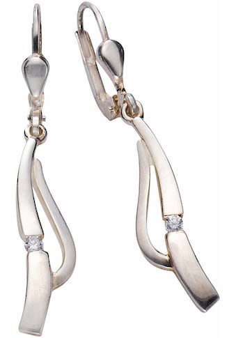 Firetti Paar Ohrhänger »Glanz, matt, rhodiniert, geschwungen«, mit Zirkonia kaufen