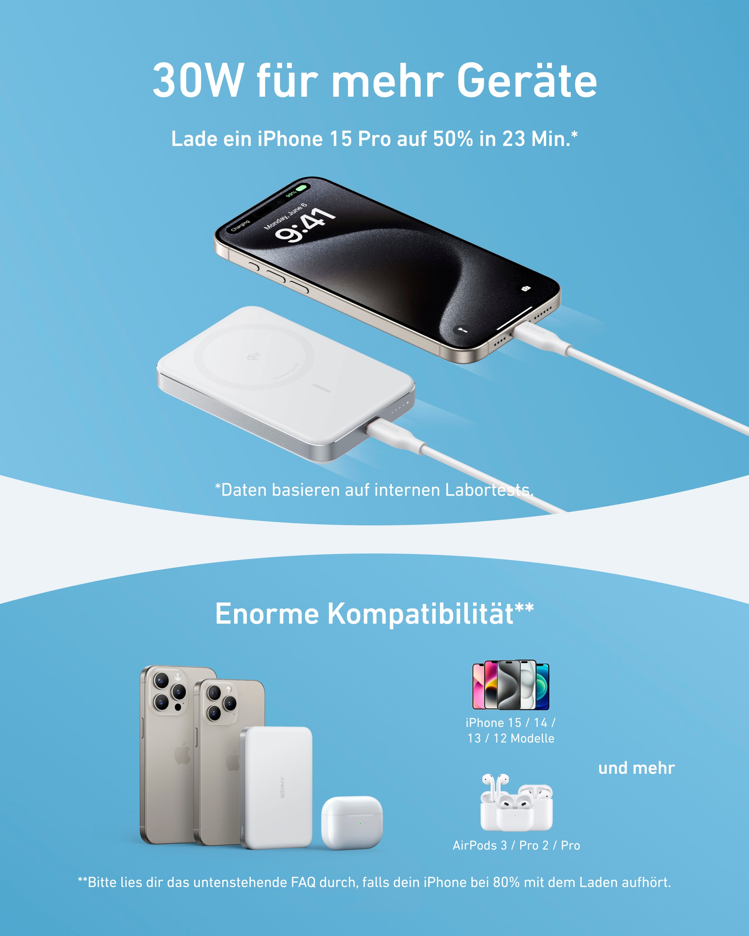 Anker Powerbank »MagGo Powerbank (10.000mAh, Slim)«, 10000 mAh
