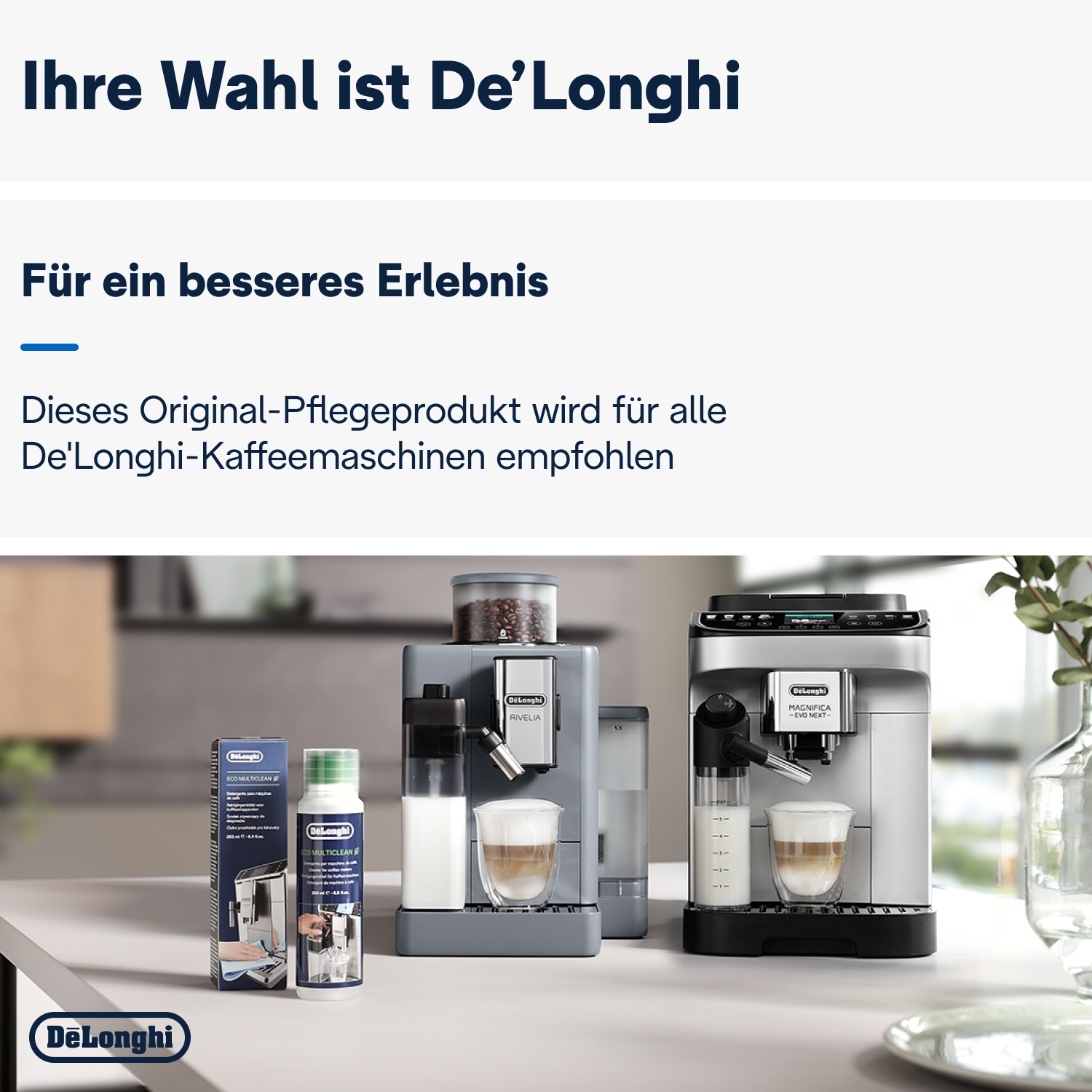 De'Longhi Milchkreislauf-Reiniger »DLSC550 Eco MultiClean« verlängert die Lebensdauer der Maschine