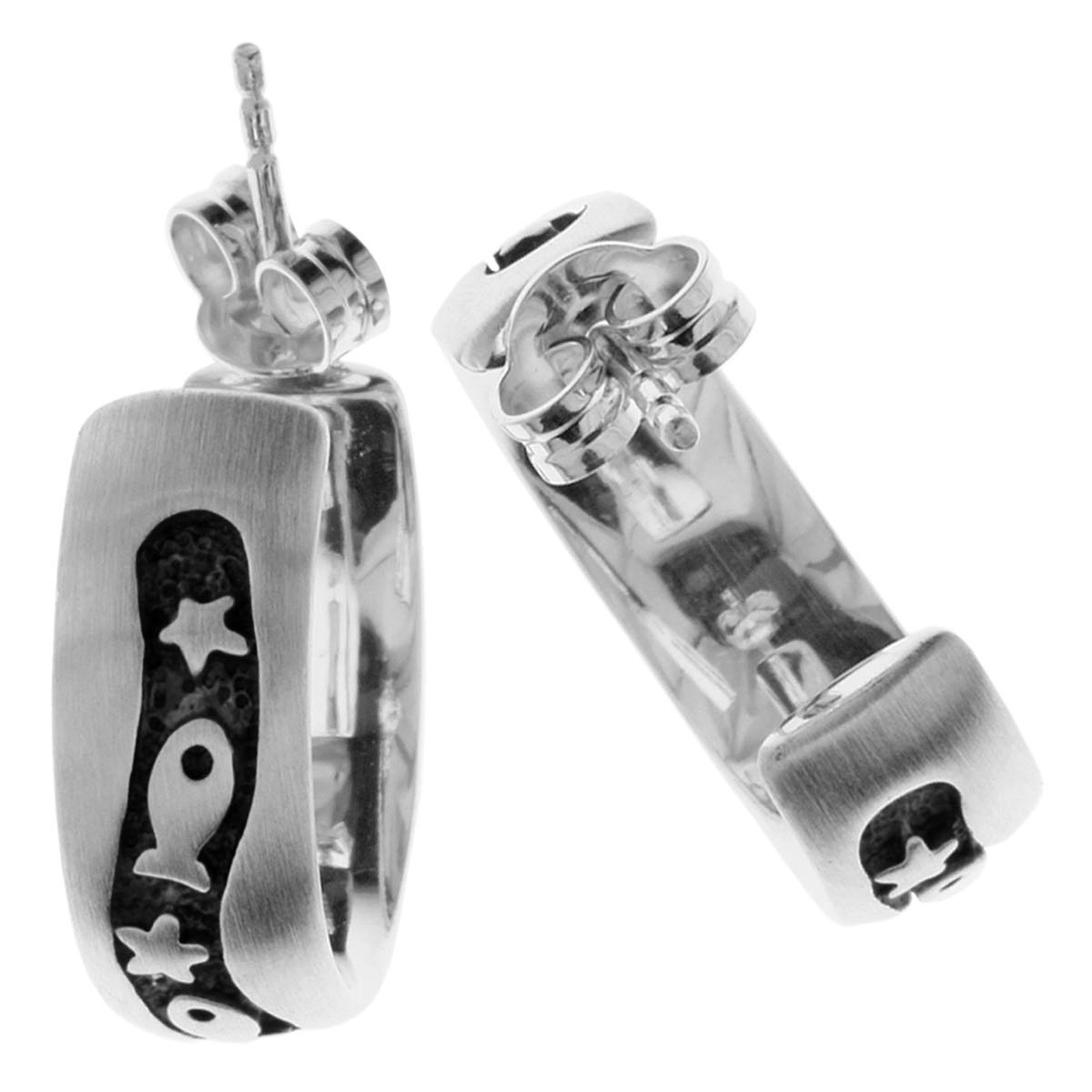 OSTSEE-SCHMUCK Paar Ohrstecker »- Fisch & Stern - Silber 925/000 - ,«