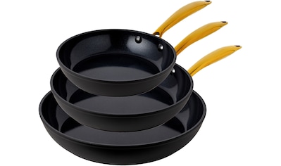 Pfannen-Set »HSN«, Aluminium, (Set, 3 tlg., je 1 Pfanne Ø 20/24/28 cm, H: 6 cm), BLACK...