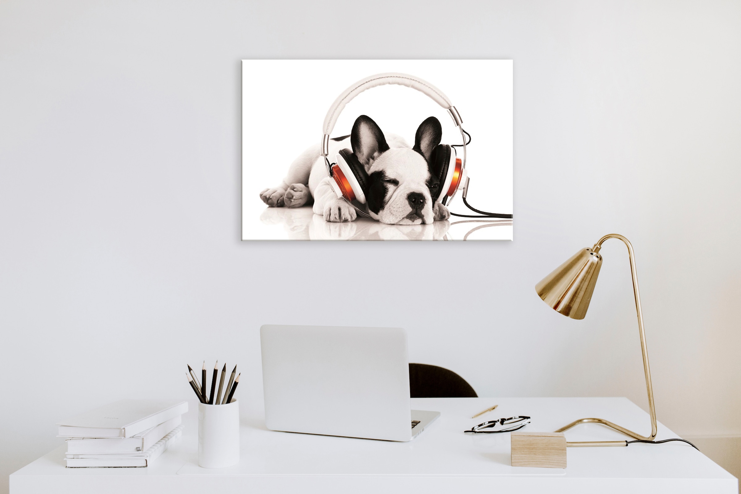 Bönninghoff Leinwandbild »Hund mit Kopfhörer«, (1 St.) bequem bestellen | Leinwandbilder