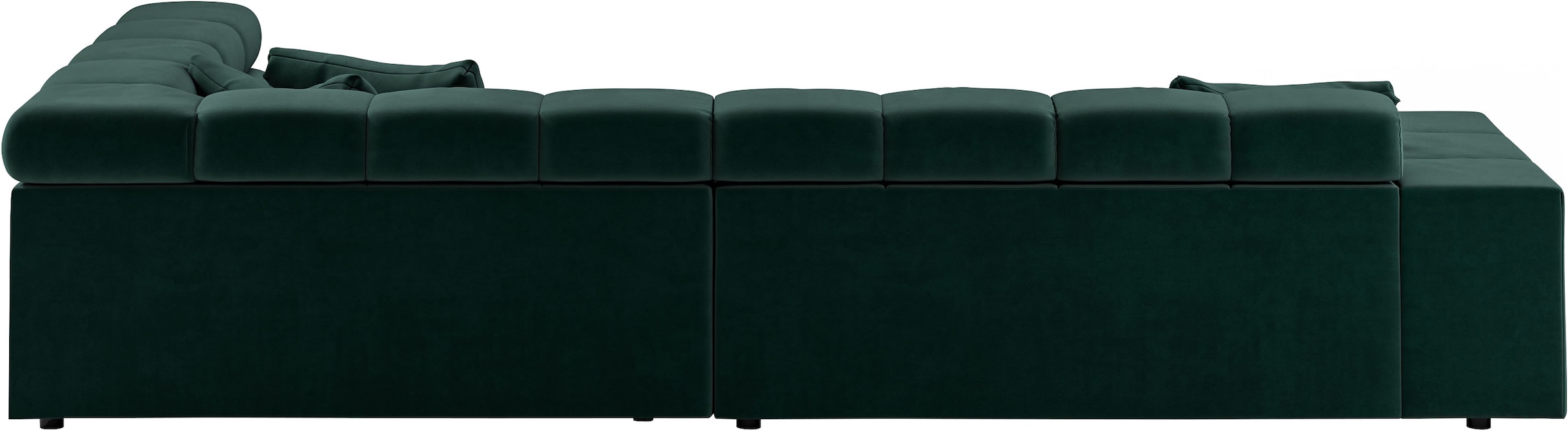 INOSIGN Ecksofa »Ancona incl. Kopfteilverstellung, Zierkissen Breite 319cm, L-Form«, wahlweise motorische Sitztiefenverstellung, auch in Cord + Easy Care