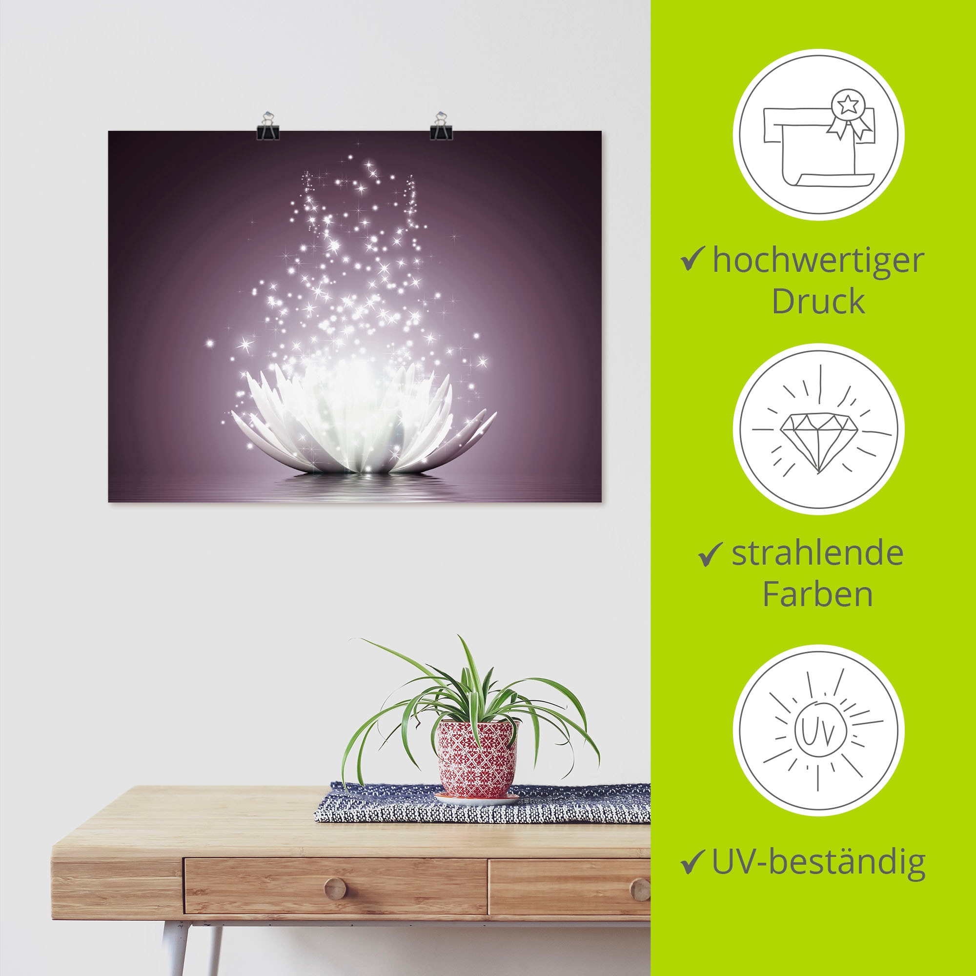 Artland Wandbild »Magie der Lotus-Blume«, Blumen, (1 St.), als Leinwandbild, Poster, Wandaufkleber in verschied. Größen