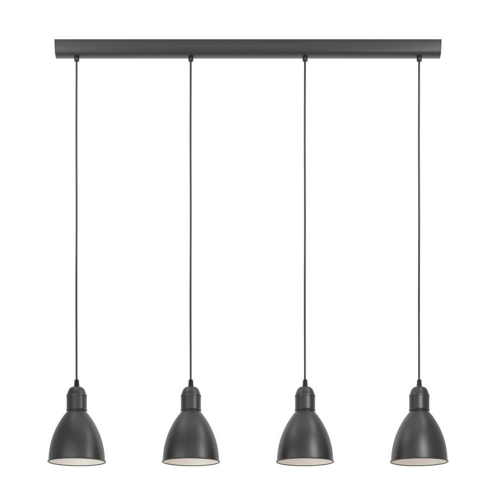 EGLO Pendelleuchte »PRIDDY Hängeleuchte, Pendellampe, Stahl, schwarz, E27, Industrial«, 4 flammig, Leuchtmittel E27 | ohne Leuchtmittel, Wohnzimmerlampe, Esszimmerlampe, 4 flammig, Vintage, 110x97,5x15,5cm