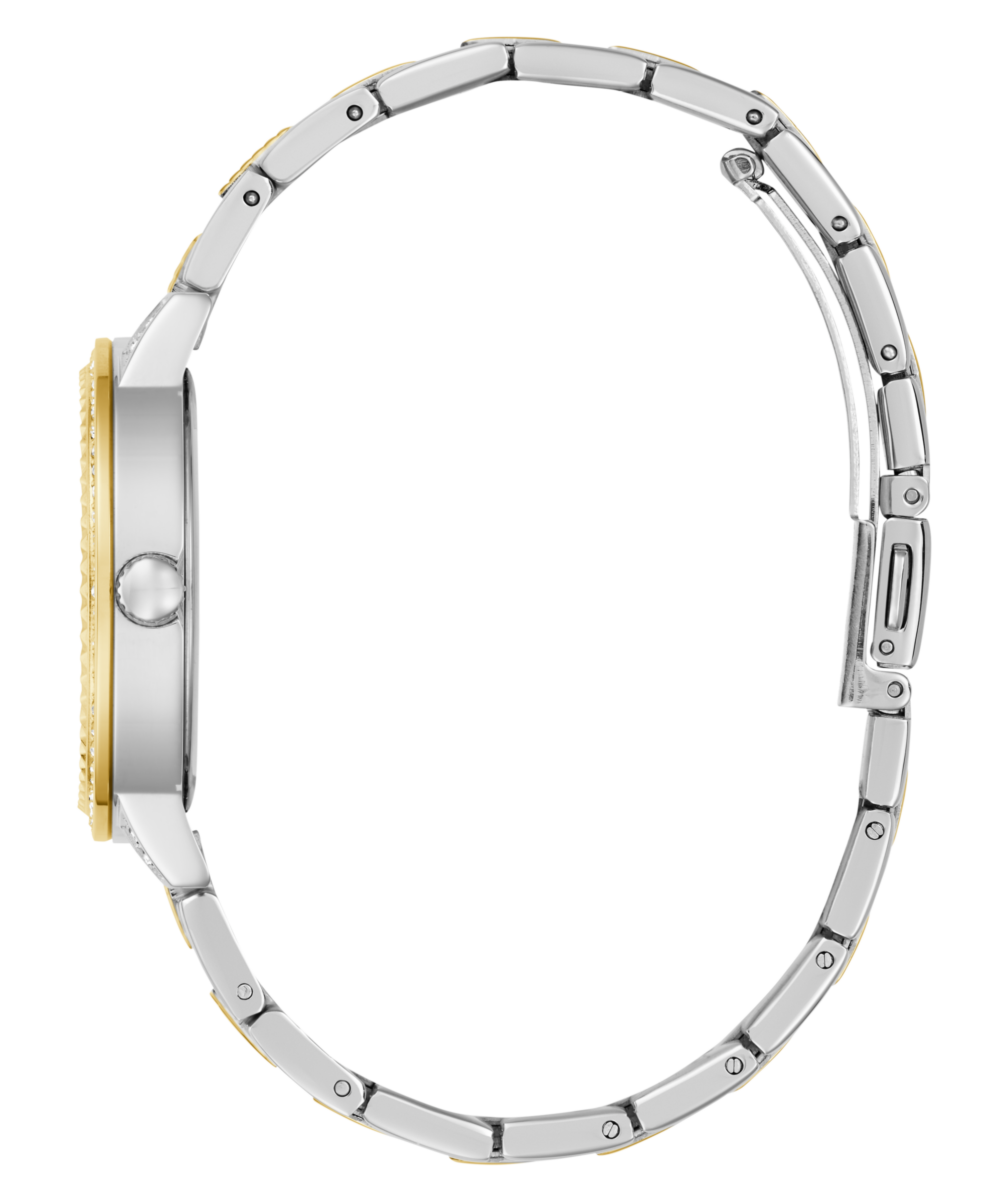 Guess Quarzuhr »G LACE« Armbanduhr, Damenuhr, Edelstahlarmband, Kristallsteine