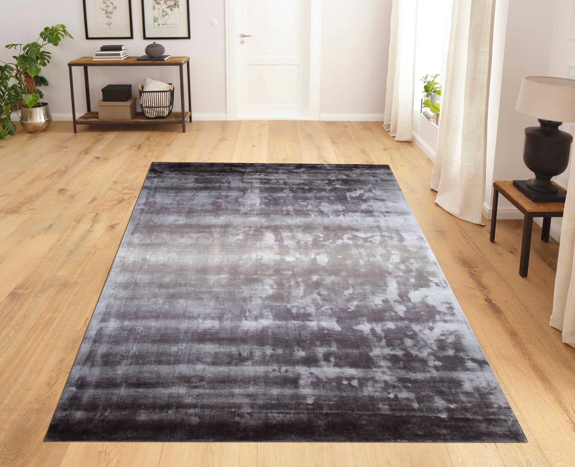 Teppich Seiden-Optik, aus rechteckig, Kurzflorteppich Viskose, Teppiche 100% mehrfarbig in affaire Home »Katalin«,