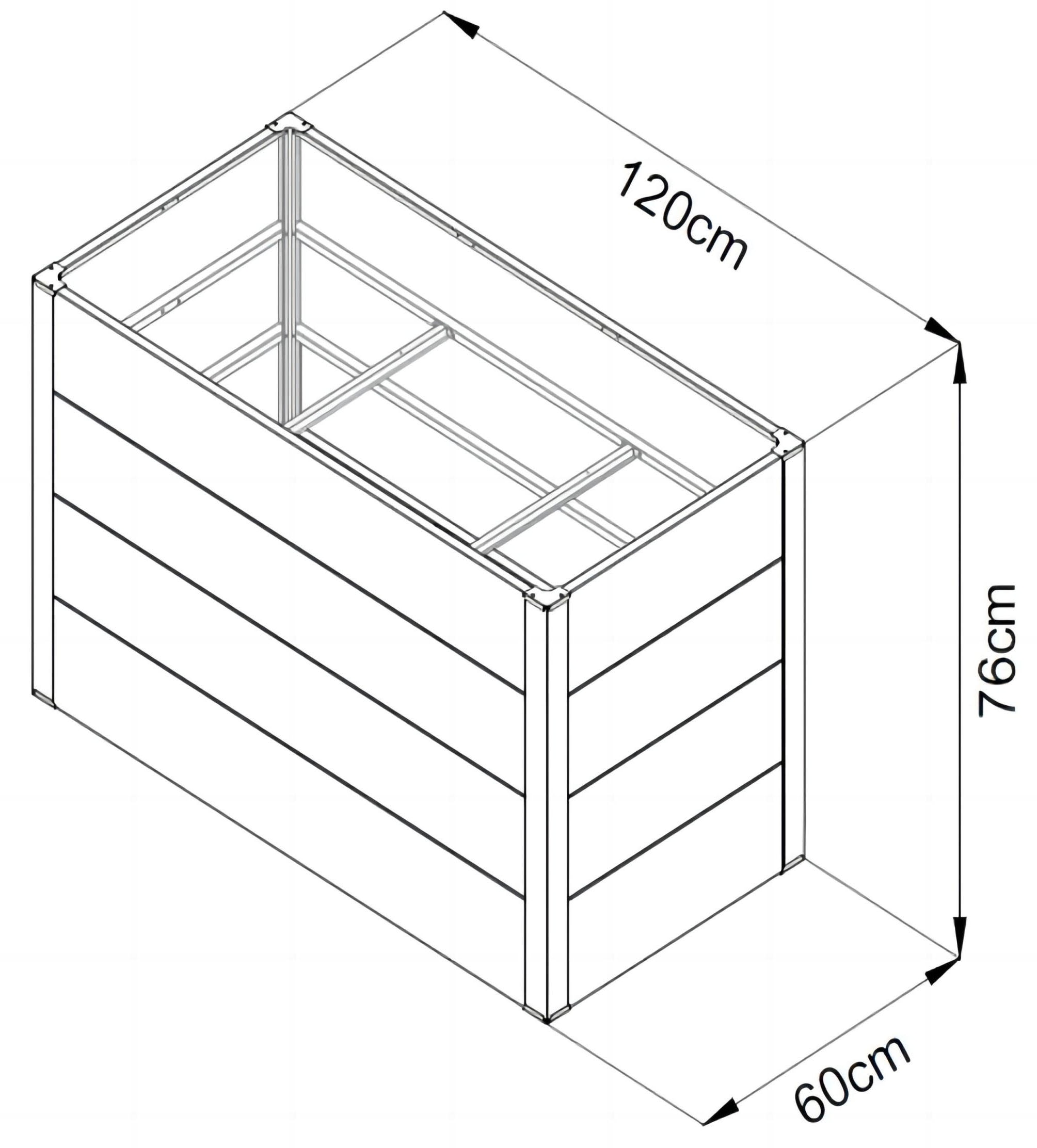 KONIFERA Hochbeet, BxTxH: 120x60x76 cm, 480 l