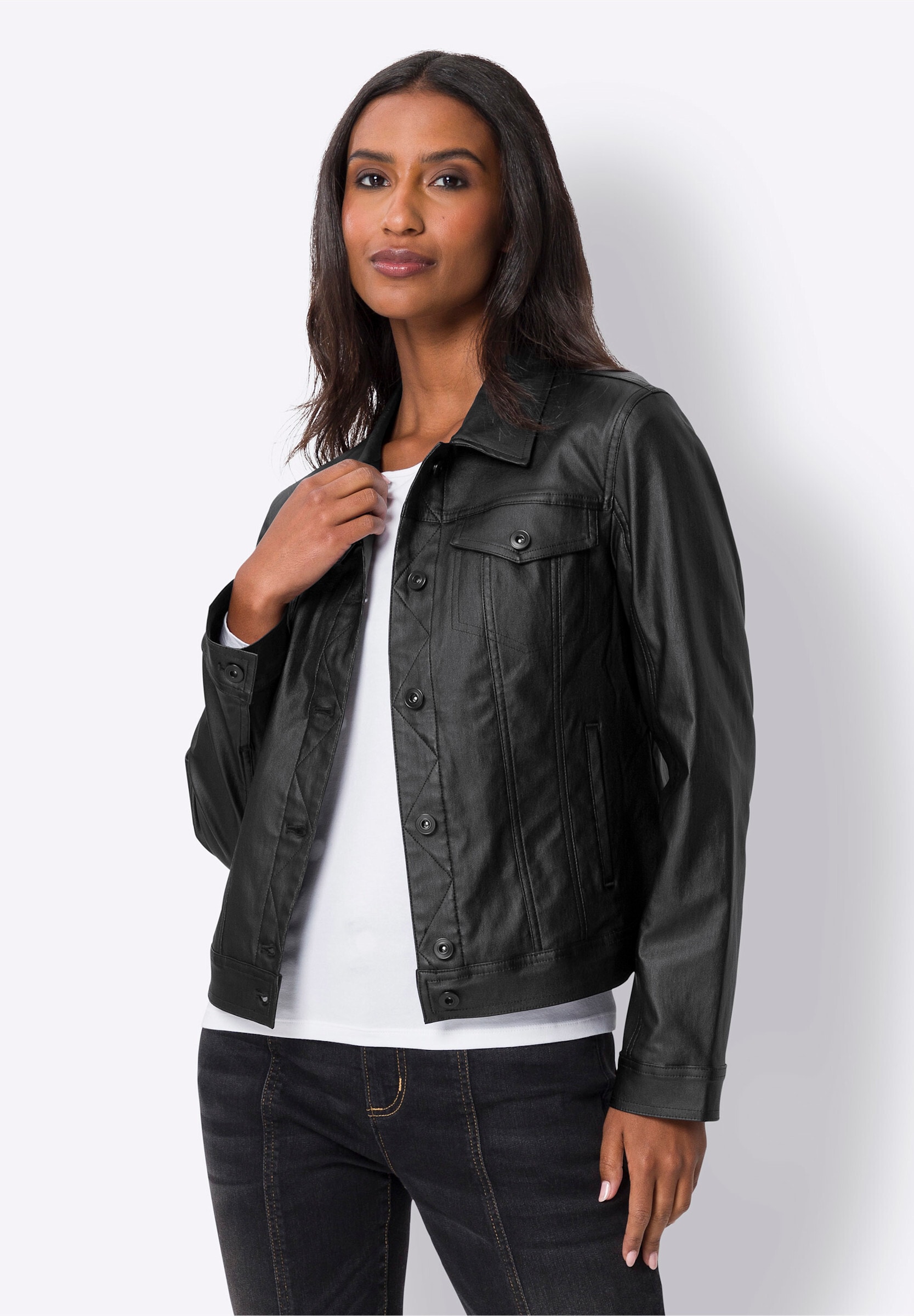 heine Kurzblazer »Blazerjacke Jackenblazer mit Glanzbeschichtung«