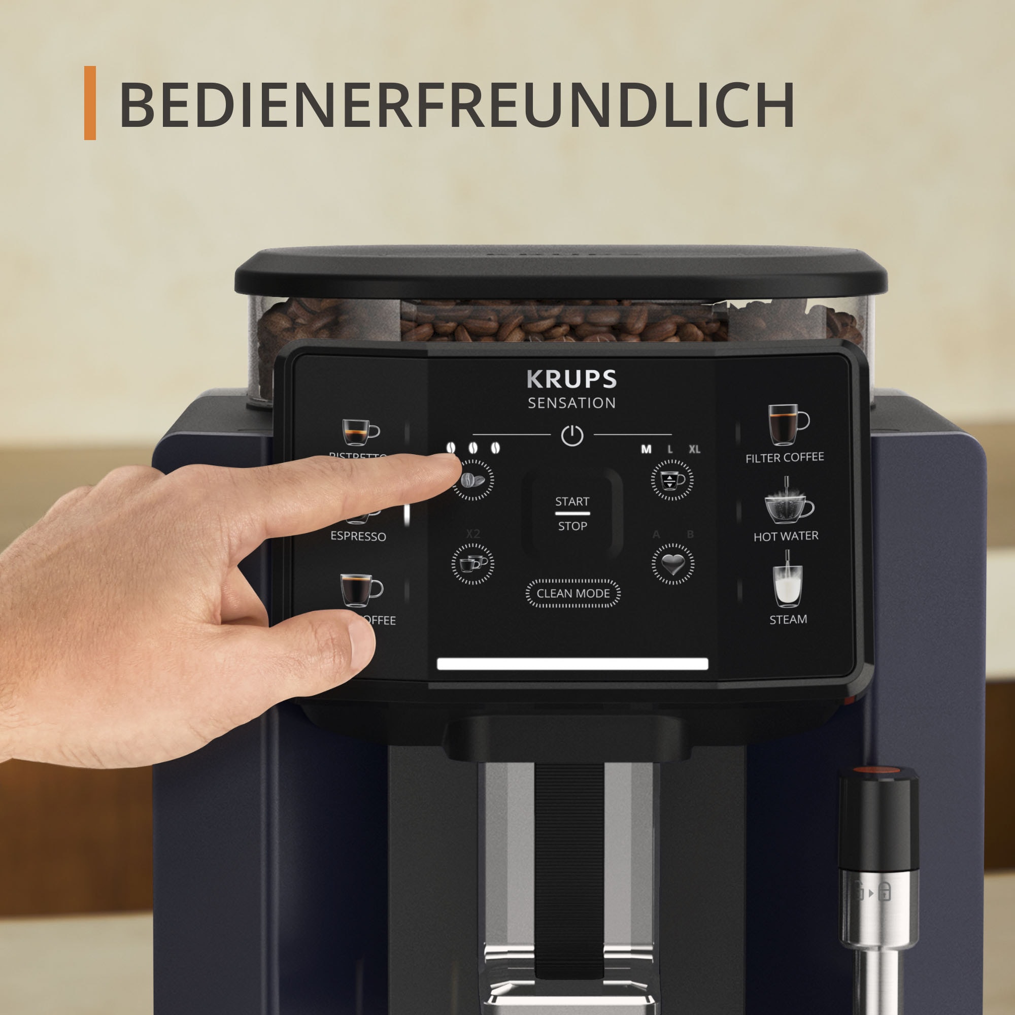 Krups Kaffeevollautomat Milchaufschäumer mit Krups von mit Jahren 3 im Milk XXL Wert UVP Garantie Sensation 79,99 »EA910B.23 Bundle«