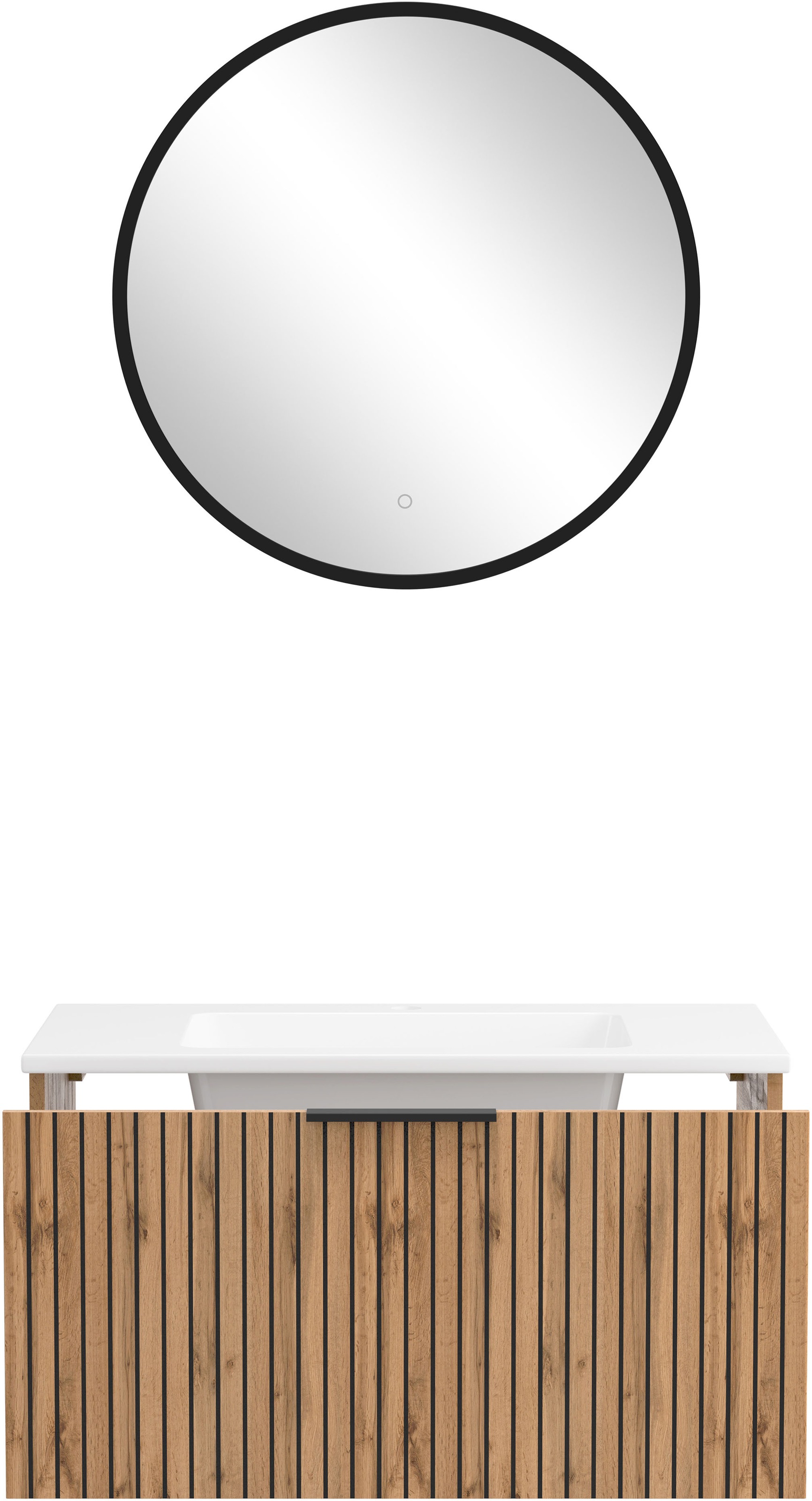 welltime Badmöbel-Set »Welltime, Carlton Waschtisch-Set, 80 oder 120 cm, gestreift«, (2 St.)