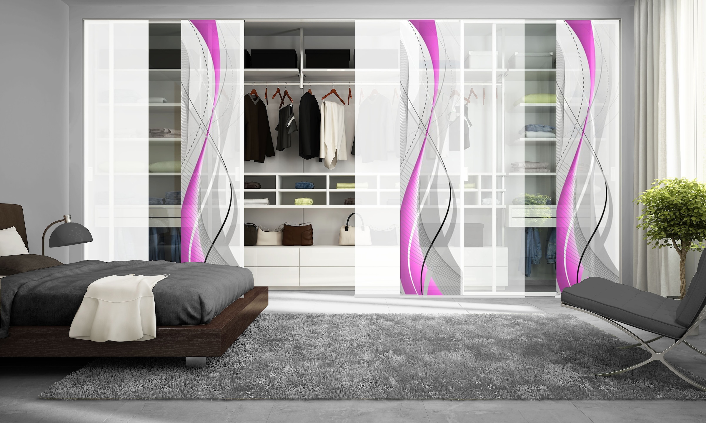 HOME WOHNIDEEN Schiebegardine »CARLISLE« Klettband 1 Stk. tlg. HxB: 245x60, inkl. Befestigungszubehör