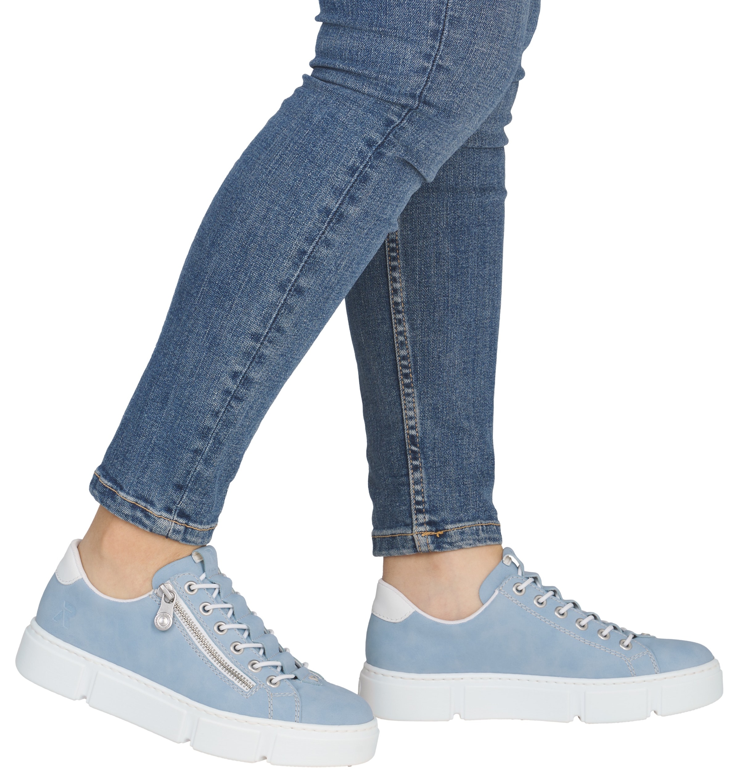 Rieker Slip-On Sneaker  mit Reißverschluss außen, Freizeitschuh, Halbschuh, Schlupfschuh