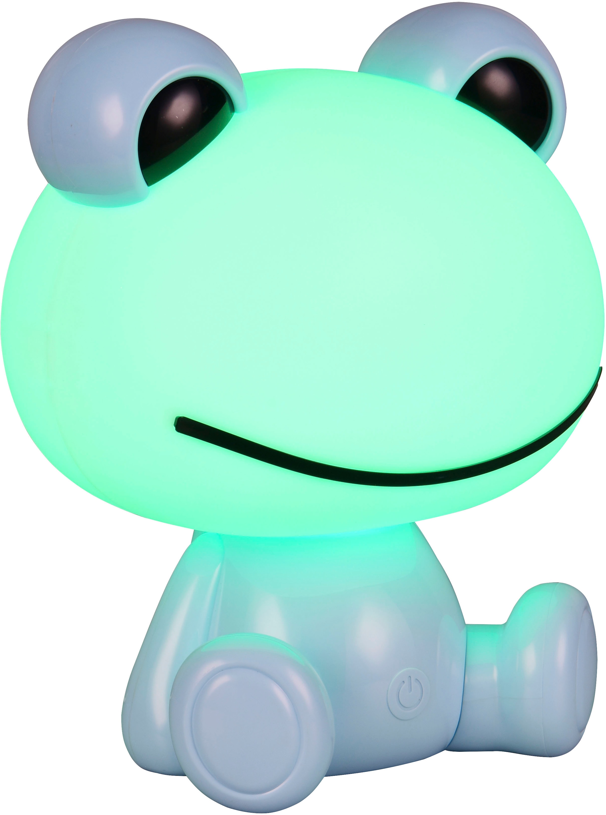 REALITY Leuchten LED Tischleuchte »HOPPER, Kinderzimmer Tischleuchte Nachttischleuchte Frosch Optik, RGB« LED-Board 1 Stk. RGB | Warmweiß 0,3W 30 Lumen warmweiß 3000K, RGB Farbwechsel Modus, USB-Anschluss