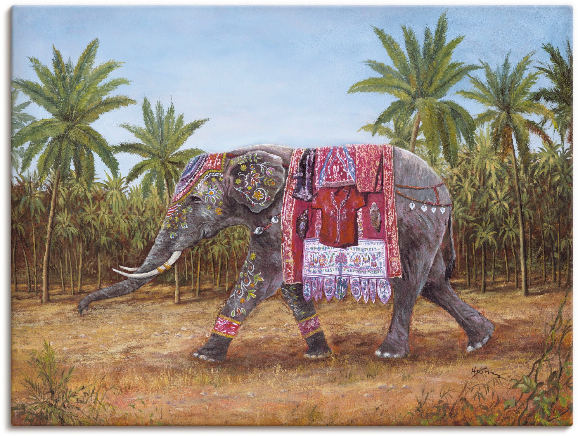 Artland Wandbild »Indischer Elefant«, Wildtiere, (1 St.), als Alubild,  Leinwandbild, Wandaufkleber oder Poster in versch. Größen auf Rechnung  bestellen