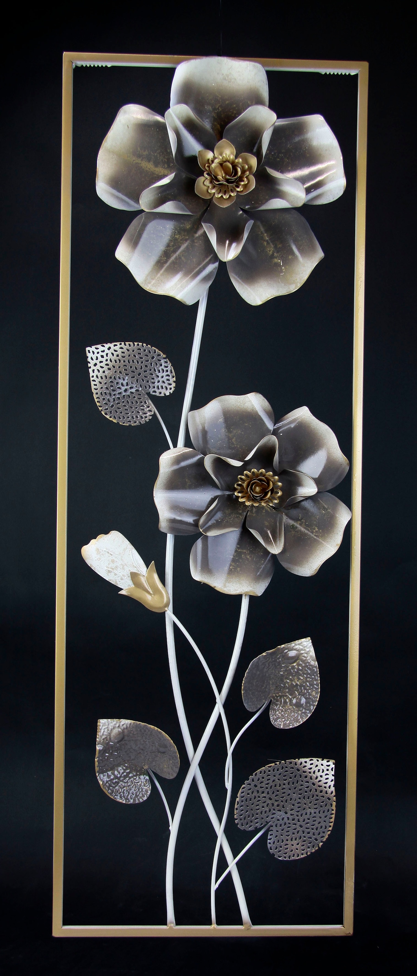 I.GE.A. Wandbild »Metallbild Blumen«, Wandskulptur bestellen Metall, auf Raten Wanddeko
