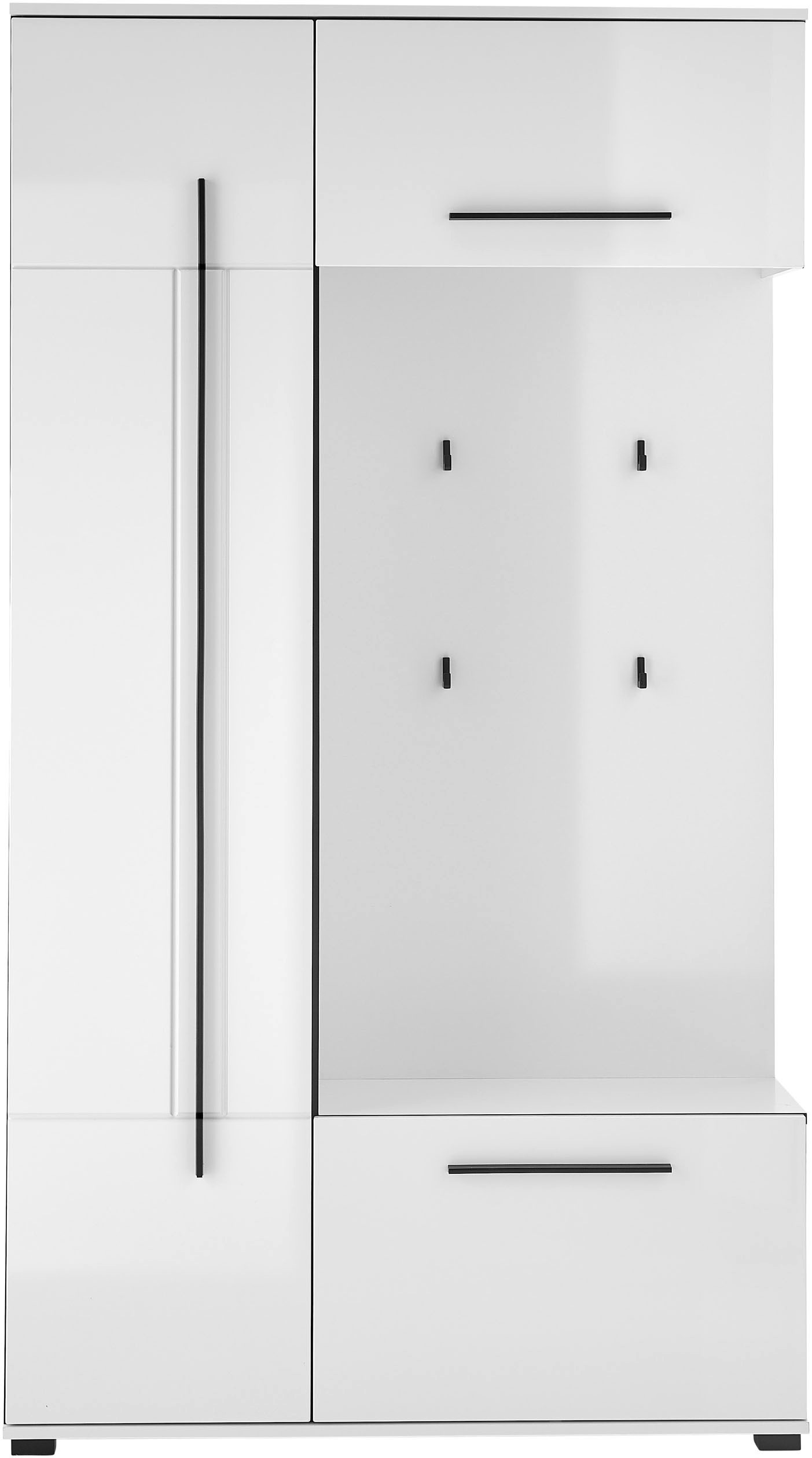 Home affaire Kompaktgarderobe »Cantara Flurgarderobe, modern, 2 Farben, 111 cm breit« vielseitig einsetzbar, unterschiedliche Stauraummöglichkeiten