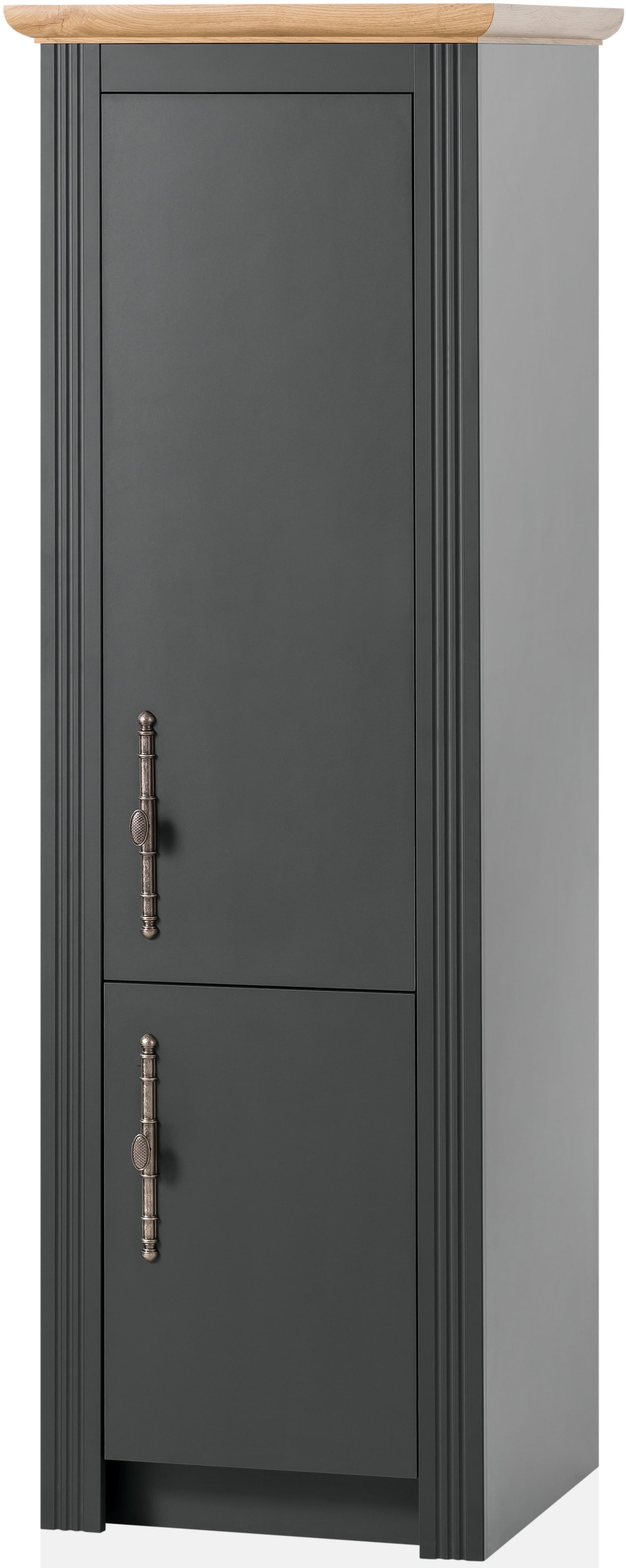 KOCHSTATION Küchenzeile »KS-Westminster, Pantryküche im Landhaus Stil, hochwertige Metallgriffe«, (Set), Breite 257 cm, Kommode, Wandpaneel, Stauraumschrank, Herdumbau