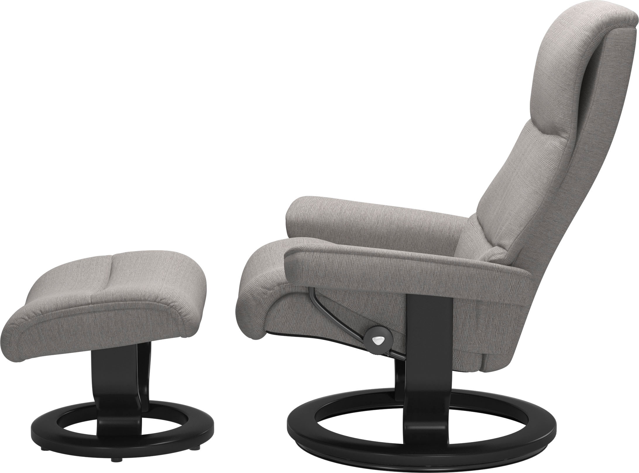 Stressless® Relaxsessel »View«, (Set, Relaxsessel mit Hocker), mit Classic Base, Größe S,Gestell Schwarz