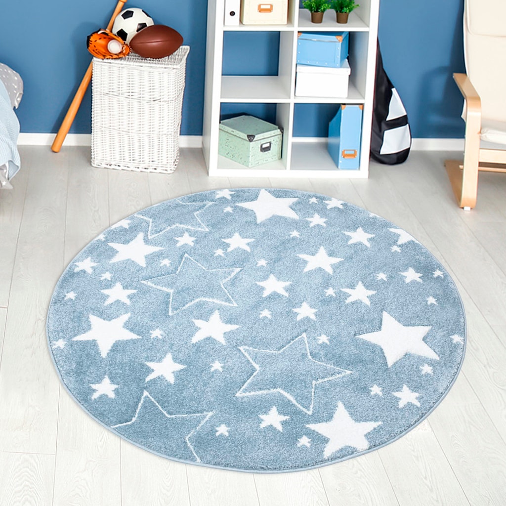 Carpet City Kinderteppich »Bueno Kids 1325«, rund, Sternen-Teppich, 3D-Effekt, Weicher Flor, Pflegeleicht, Kinderzimmer