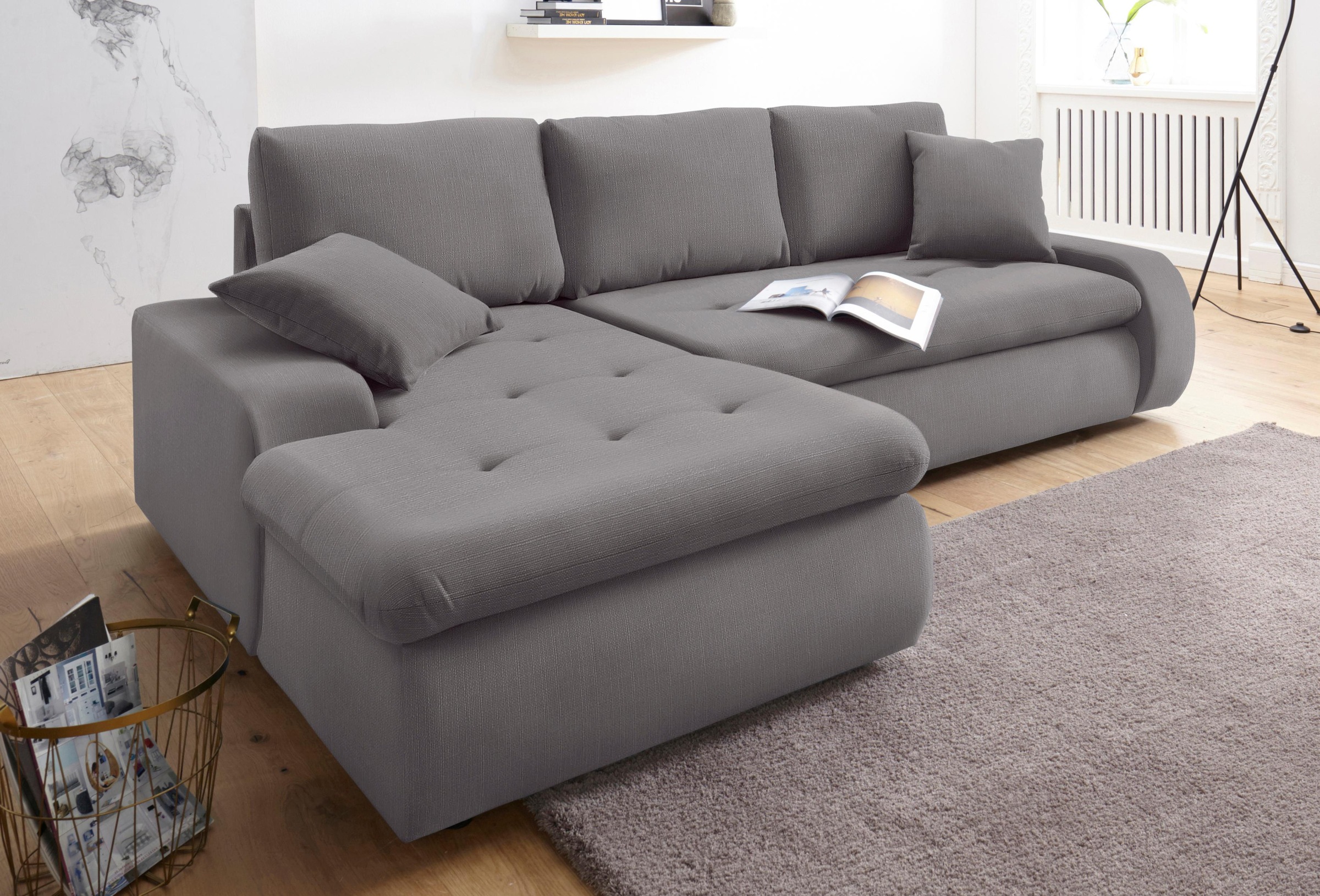 TRENDMANUFAKTUR Ecksofa »Indie II, tolle Detailverarbeitung, bequem und komfortabel im Sitz«, XL und XXL, wahlweise mit Bettfunktion, L-Form