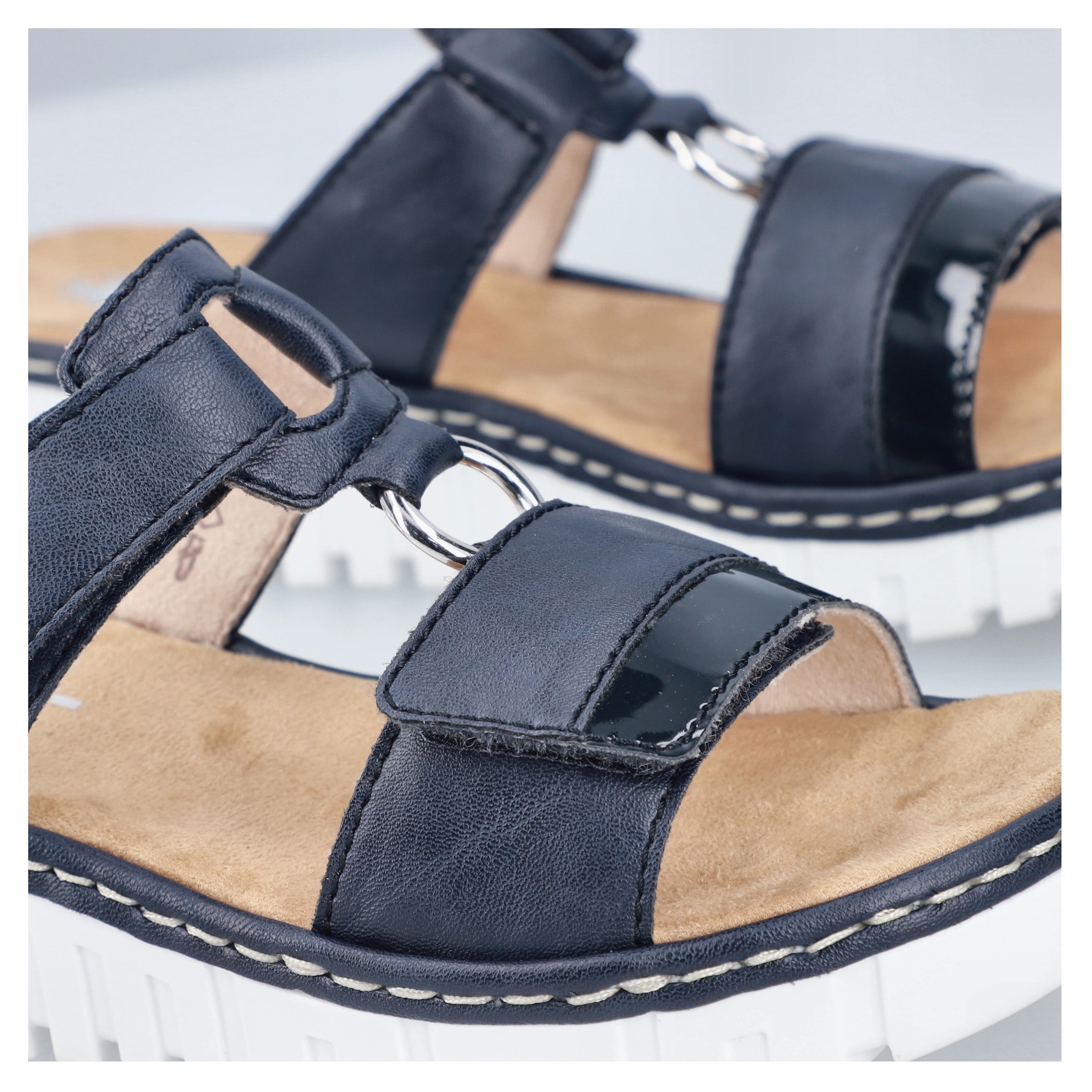 Rieker Keilpantolette, Sommerschuh, Strandschuh, Keilabsatz, mit zwei Klettverschlüssen