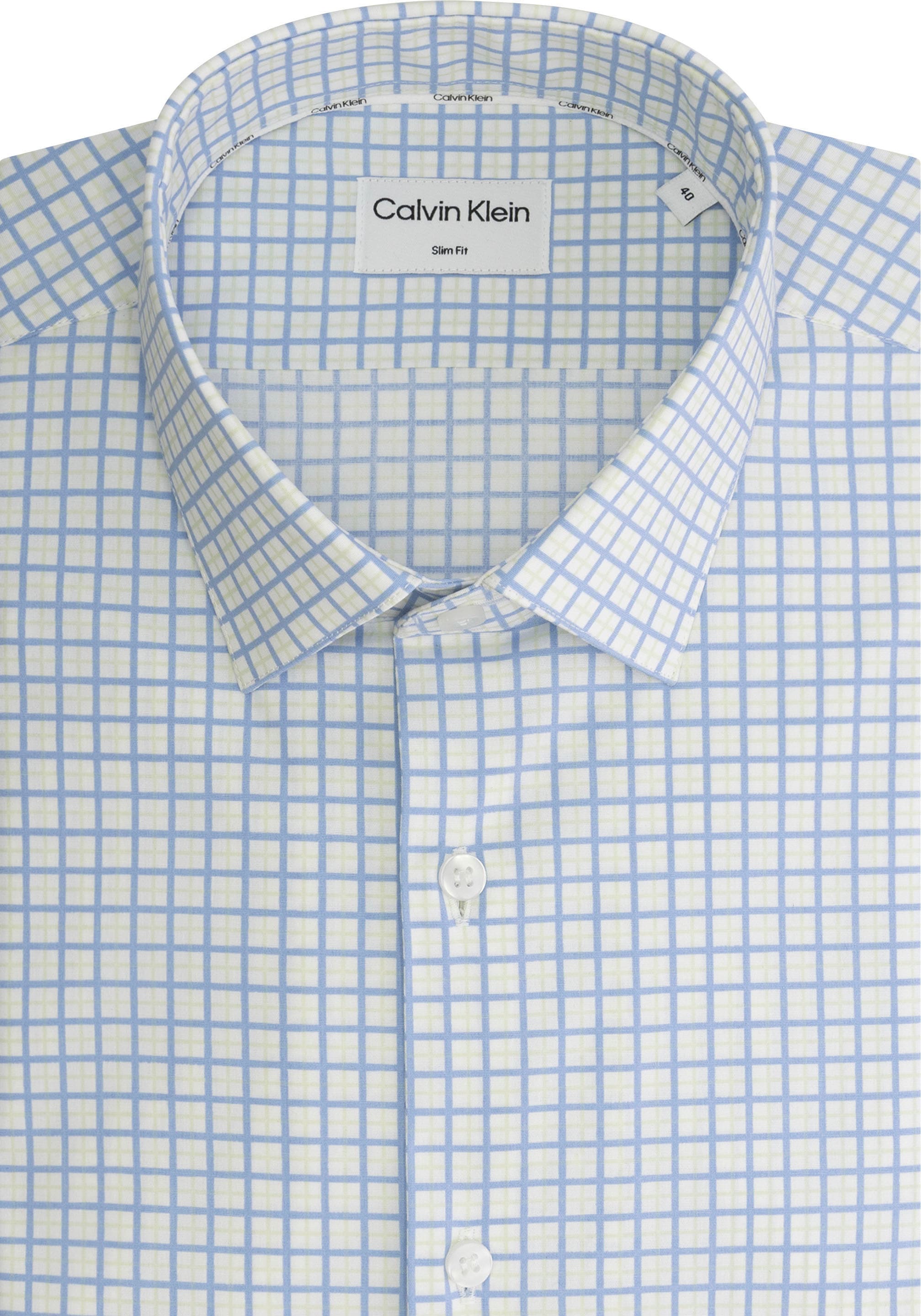 Calvin Klein Langarmhemd »POPLIN CHECK PRINT SLIM SHIRT«