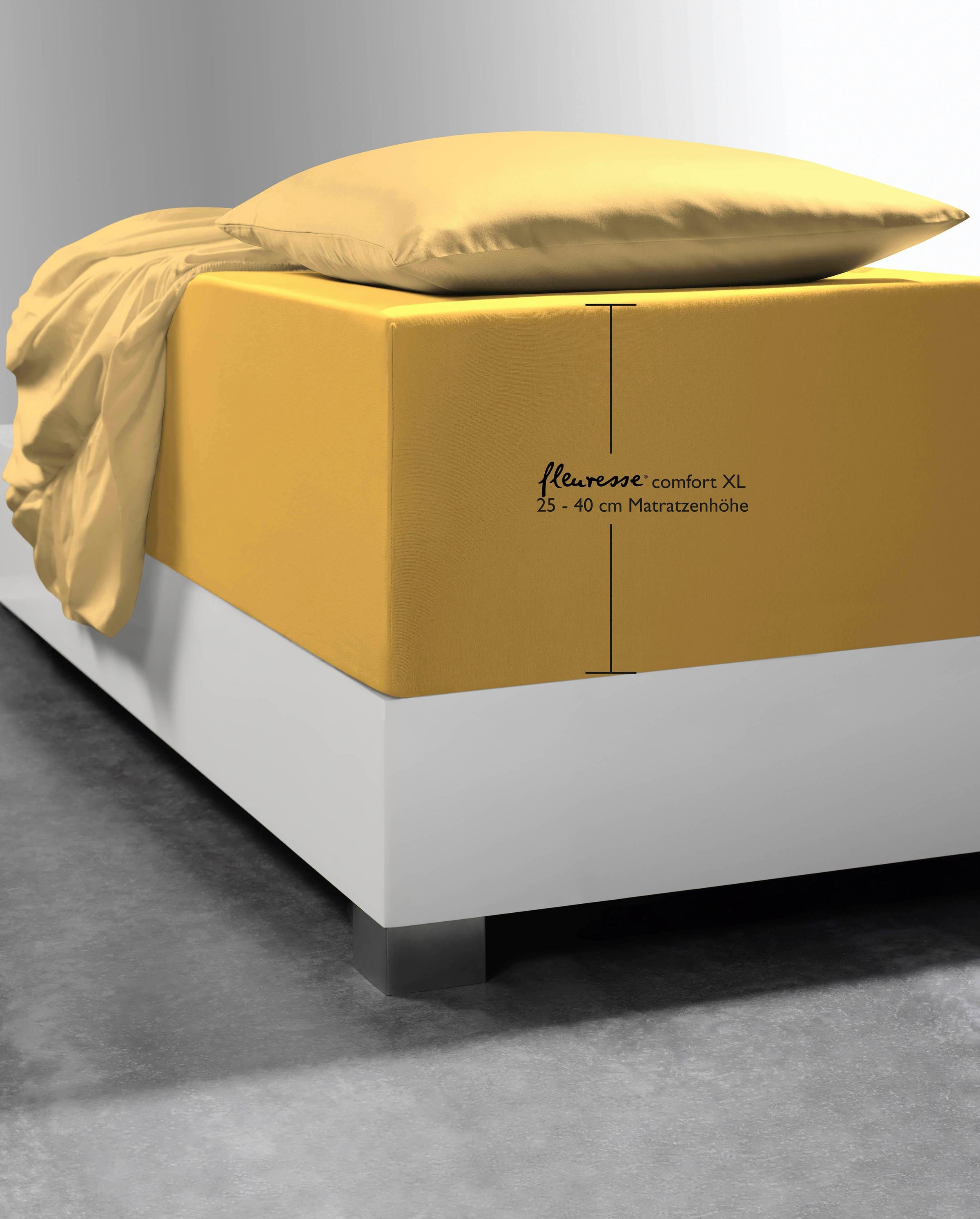 fleuresse Spannbettlaken »Comfort XL« Mako-Jersey, für Matratzen bis 40 cm Höhe, Bettlaken, Spannbetttuch