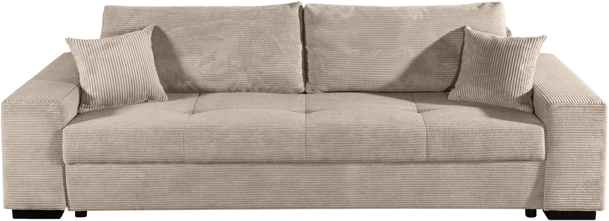 COLLECTION AB Schlafsofa »Kreta, B: 248 cm, Liegefl. 137x195 cm« Bettfunktion, Bettkasten & 2 Zierkissen, optional mit Topper