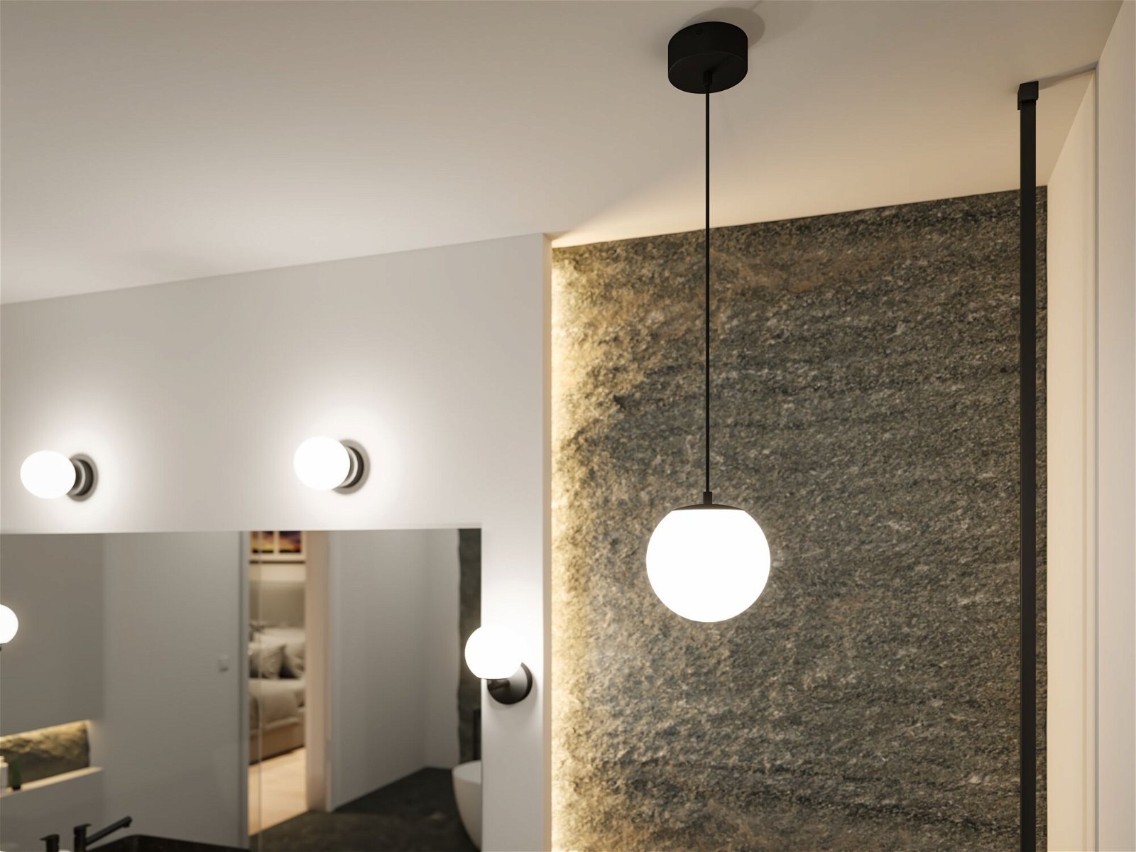 Paulmann LED Pendelleuchte »Selection Bathroom Gove IP44 9W 3000K Satin, Glas/Metall« 1 Stk. Warmweiß