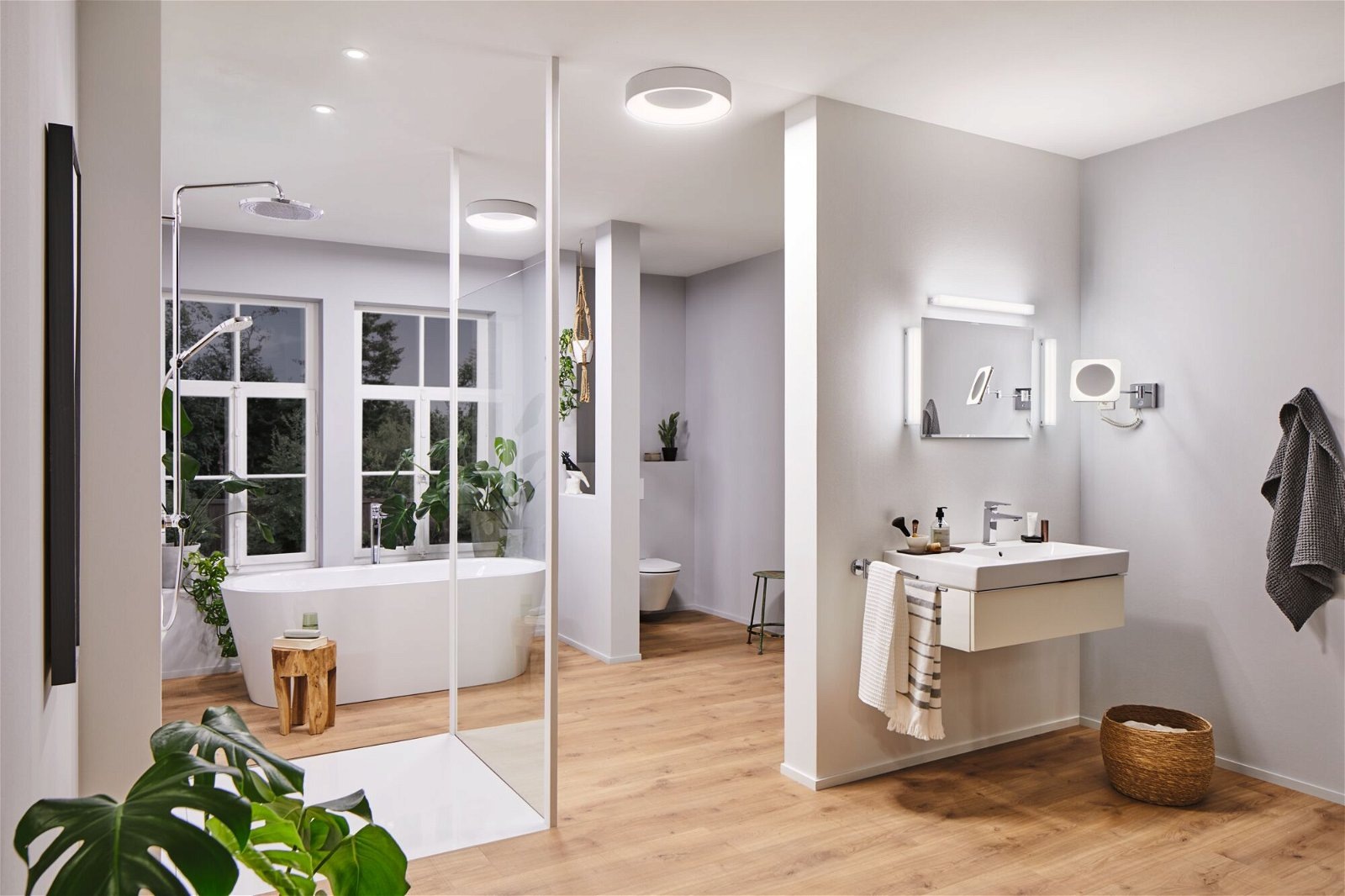 Paulmann LED Wandleuchte »Jora IP44 White Switch 60lm 230V 3,3W Chrom, Weiß, Spiegel«, 1 flammig, Kosmetikspiegel