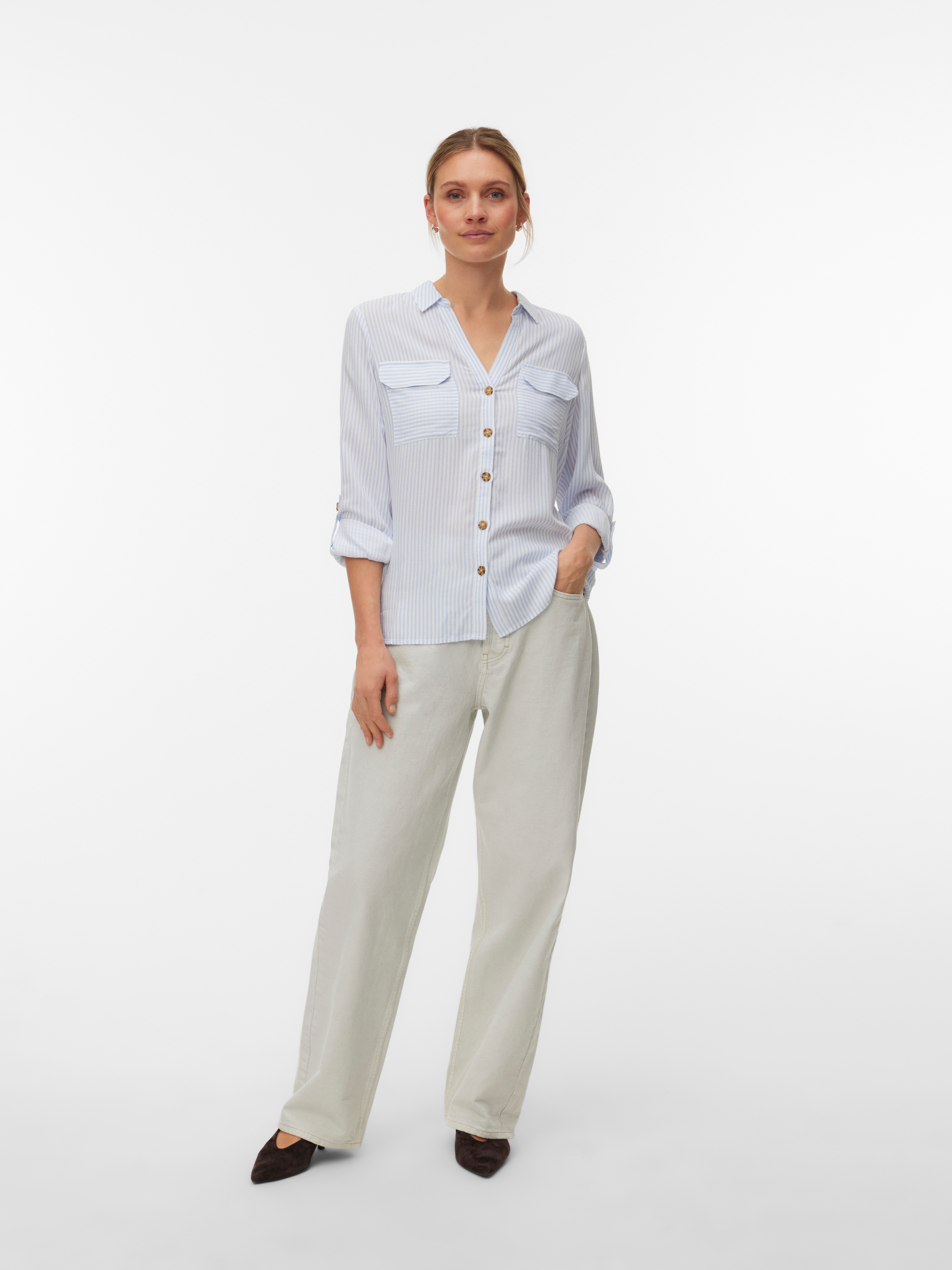 Vero Moda Hemdbluse »VMBUMPY L/S SHIRT NEW WVN GA NOOS« Viskose, regular fit