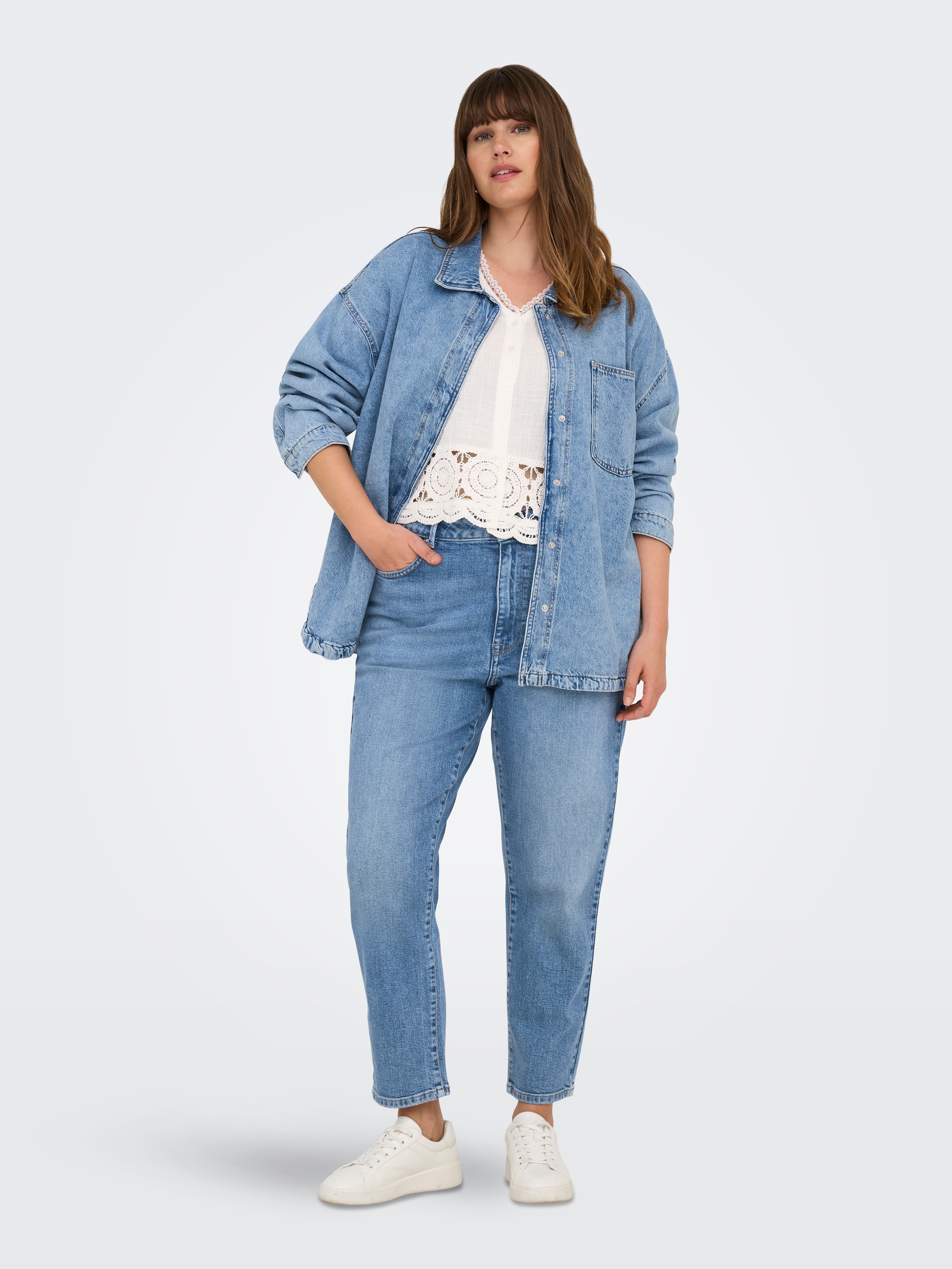 ONLY CARMAKOMA High-waist-Jeans »CAREMILY STRETCH HW ST AK DNM CRO005«