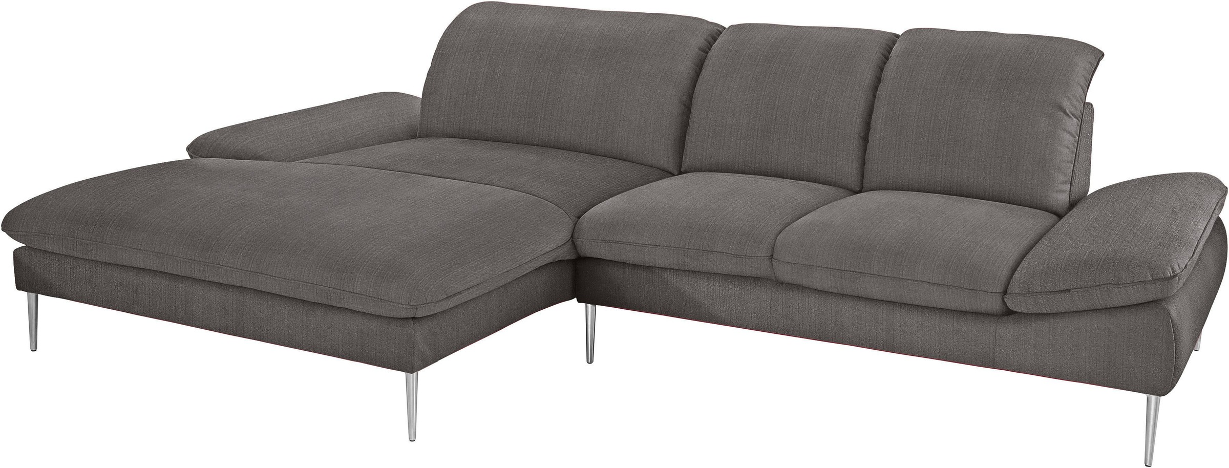 W.SCHILLIG Ecksofa »enjoy&MORE, Designsofa, elegant und bequem, L-Form«, mit Sitztiefenverstellung, Füße Chrom glänzend, Breite 310 cm
