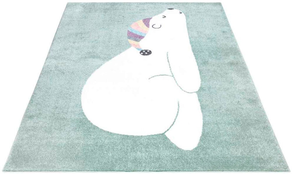 Carpet City Kinderteppich »ANIME921«, rechteckig, 11 mm Höhe, Kinderzimmer Teppich Modern mit Mond, Blumen, Wolken, Creme, Multi