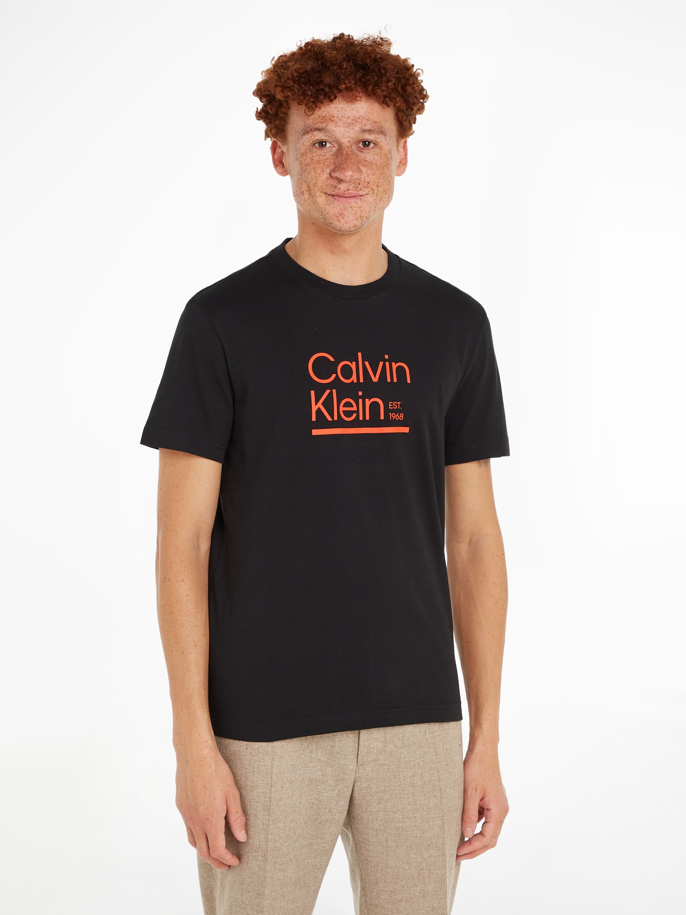 Calvin Klein T-Shirt »CONTRAST LINE LOGO mit bei T-SHIRT«, ♕ CK-Logodruck