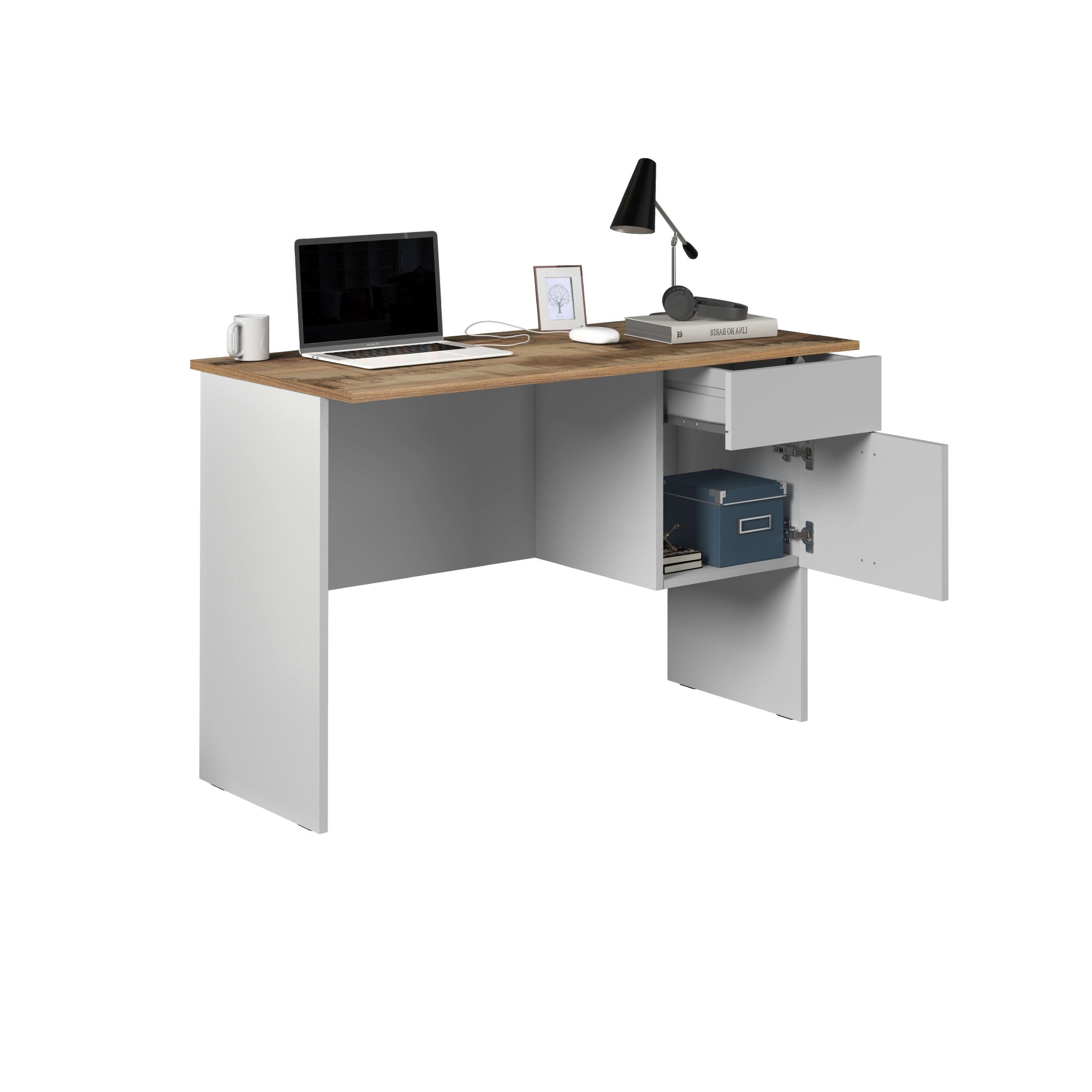 INOSIGN Schreibtisch »Sunrise, kleiner Computertisch, Bürotisch«, mit 1 Tür & 1 Schublade, Tischplatte Breite 110 cm, Made in Italy