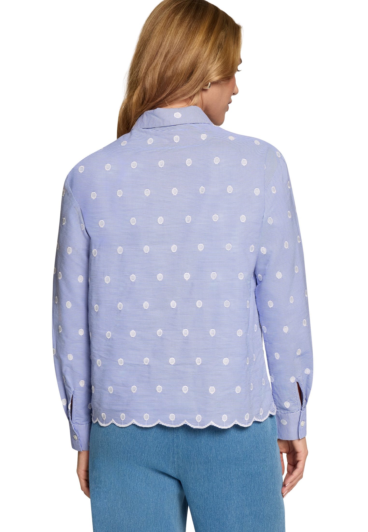 Zero Klassische Bluse »Bluse mit Streifen und Stickerei«