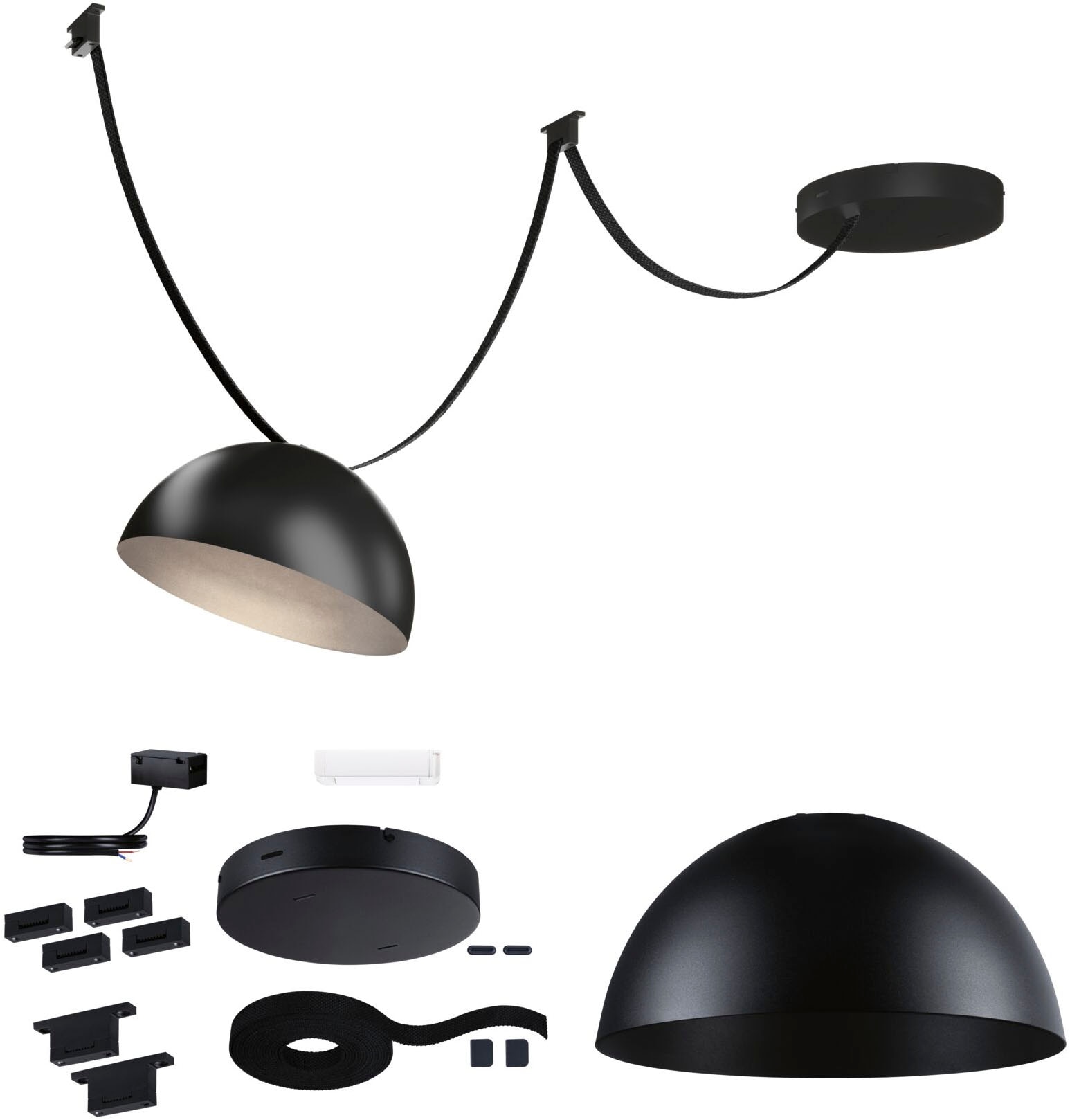 Paulmann Hängeleuchte »ULine Gurt Belt  Starterset 5m 12W Schwarz« 11 Stk. Warmweiß