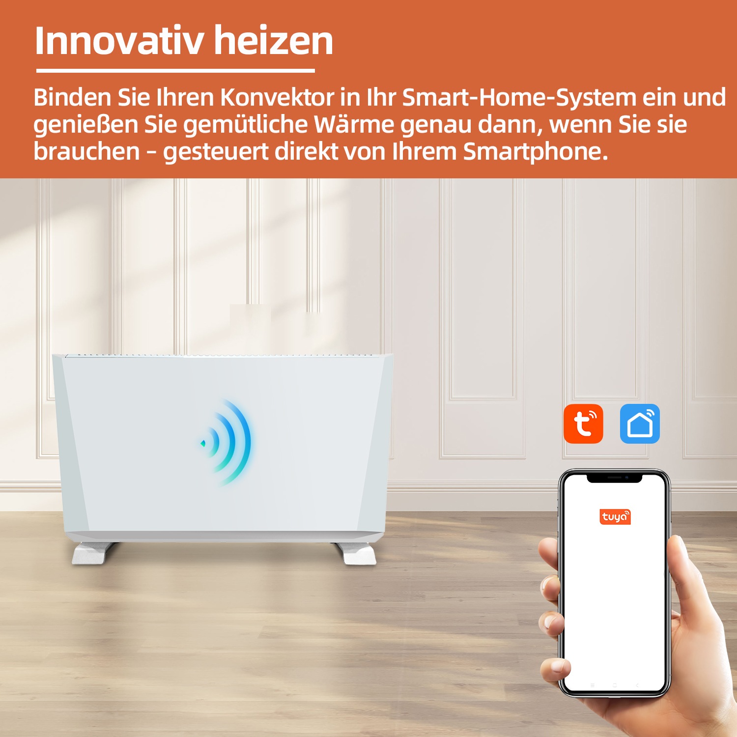 SHX Konvektor, 2400 W, Smart Home fähig (Wifi), Wandmontage möglich