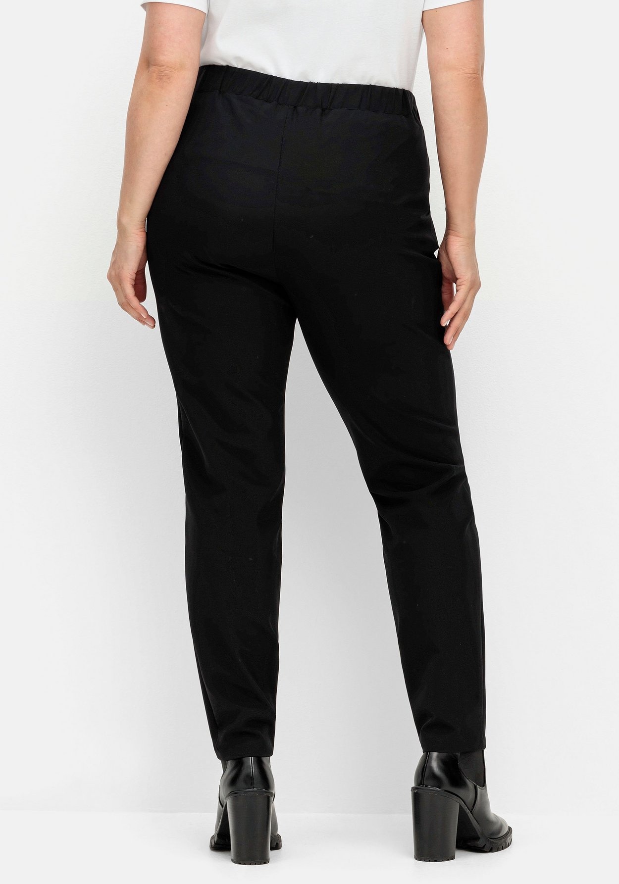 Sheego Stretch-Hose »Hose mit Schlupffbund und Zierreißverschlüssen«