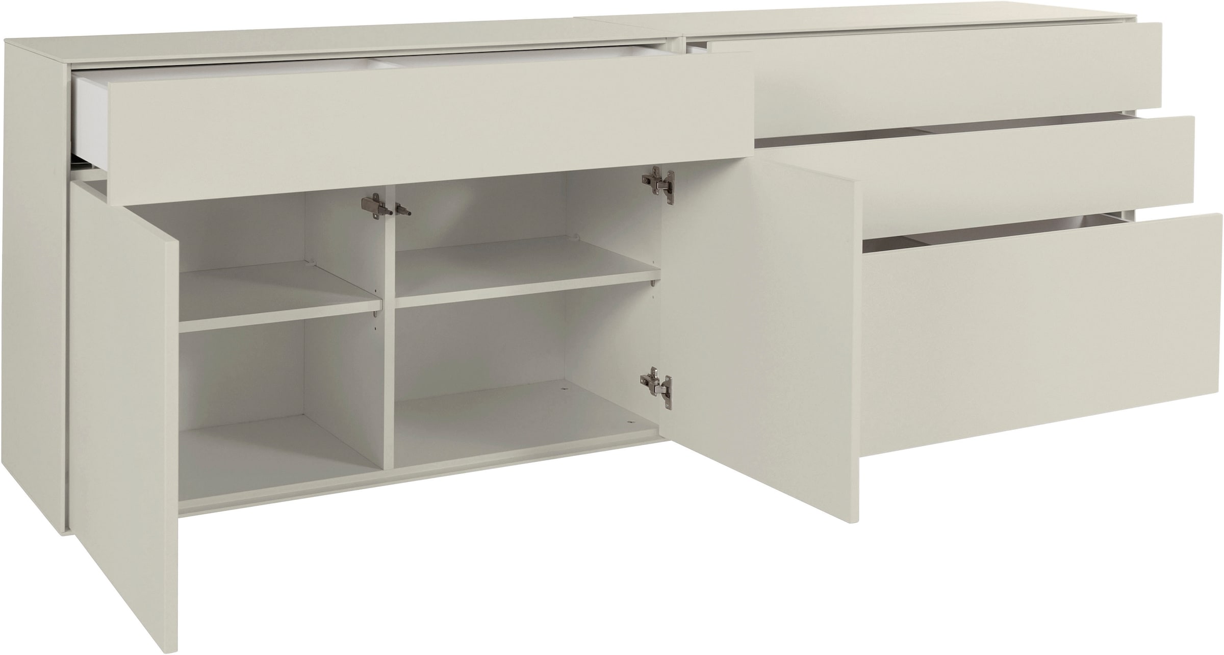 LeGer Home by Lena Gercke Sideboard »Essentials«, (2 St.), Breite: 224cm, MDF lackiert, Push-to-open-Funktion