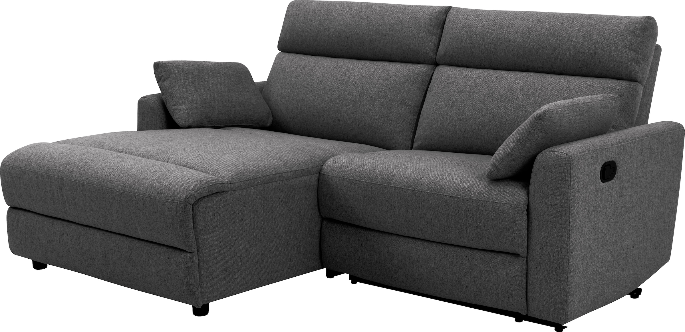 INOSIGN Ecksofa »JENNA, L-Form, 209cm, manuelle u. elektrische Funktion, mit USB A/C,«, Liegefunktion 105°-150°, Federkern, Struktur fein