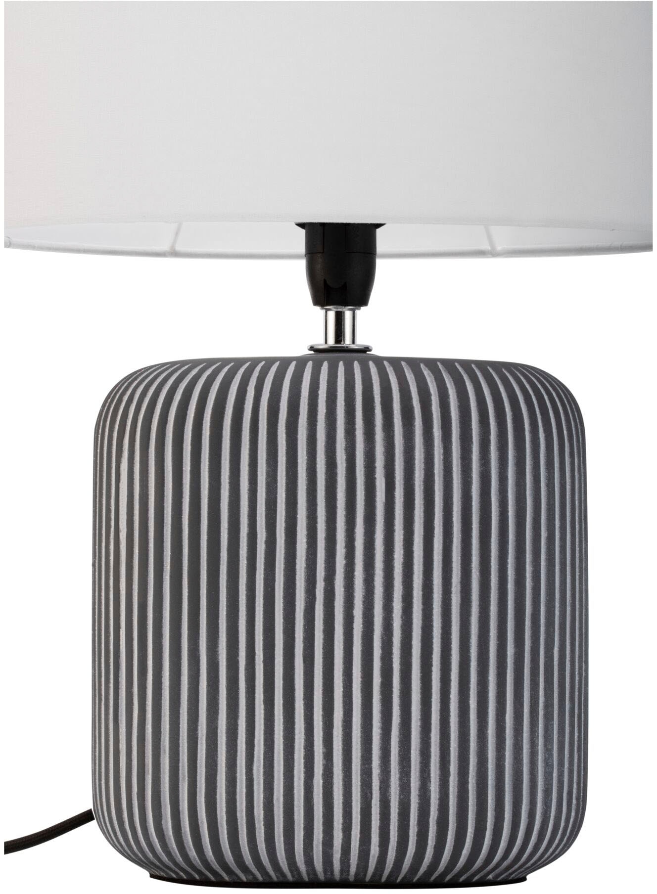 Pauleen Tischleuchte »Pure Shine max20W Grau/Weiß 230V Stoff/Keramik«, 1 flammig, Leuchtmittel E14 | ohne Leuchtmittel, E14
