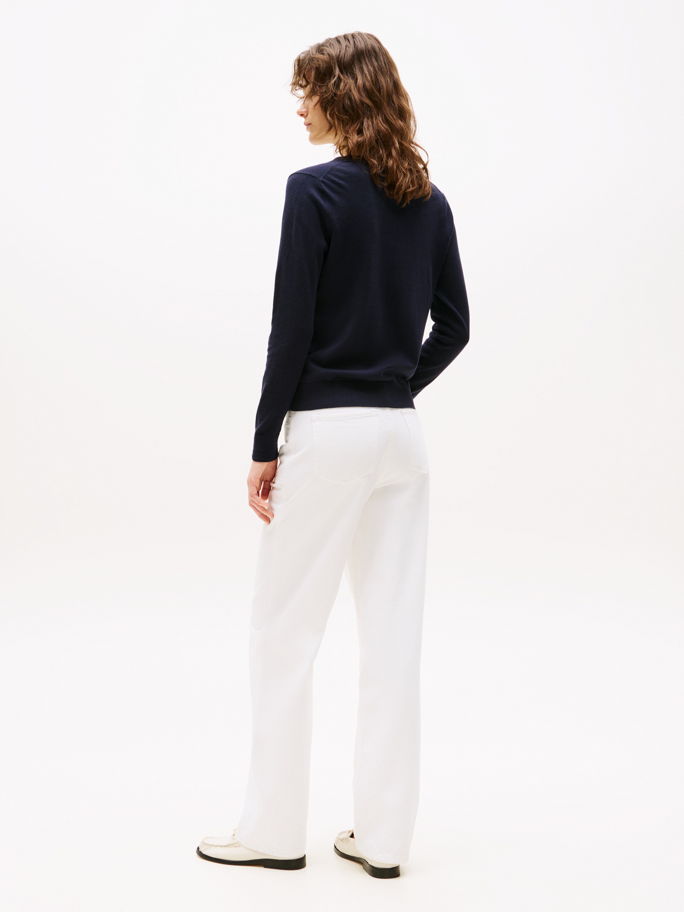 Tommy Hilfiger V-Ausschnitt-Pullover »CO JERSEY STITCH V-NK SWEATER«