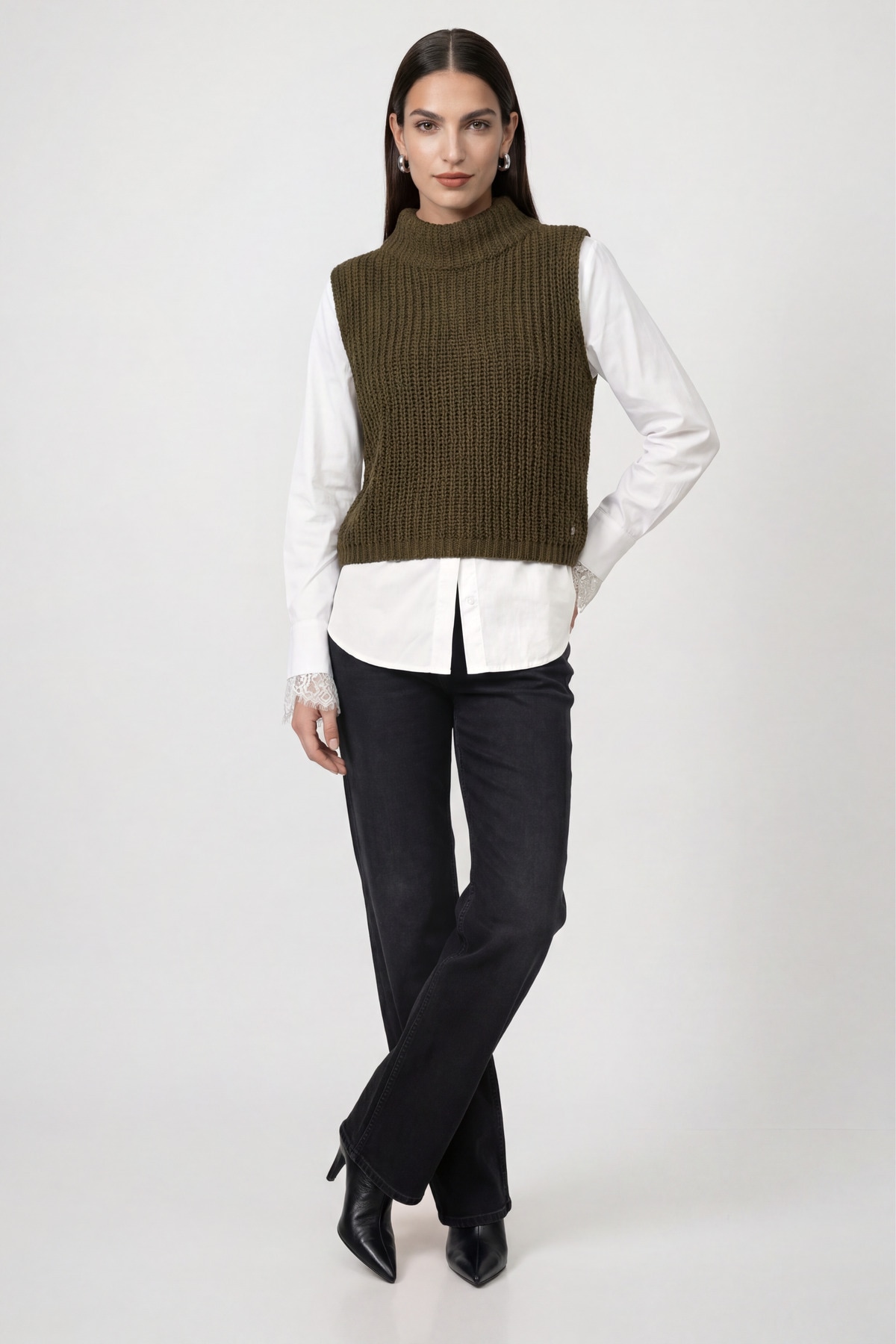 Monari Pullunder »Pullunder Basic Chenille« Regular fit mit Stehkragen