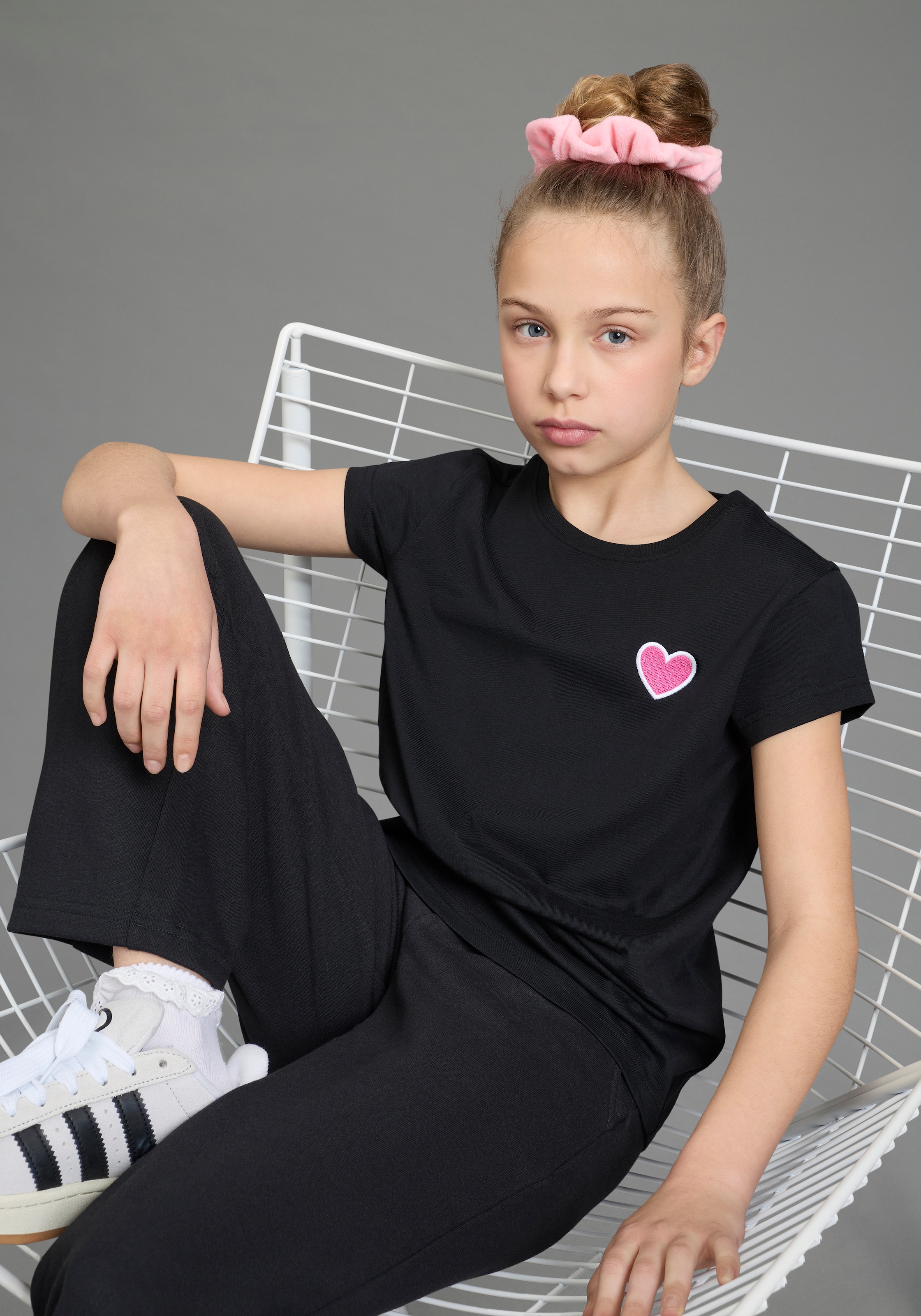 H.I.S T-Shirt »3er Pack H.I.S Shirts mit Stickerei für Mädchen« Packung, 3, 3 tlg. für Mädchen, Kurzarm, Basic Passform, aus Baumwolle