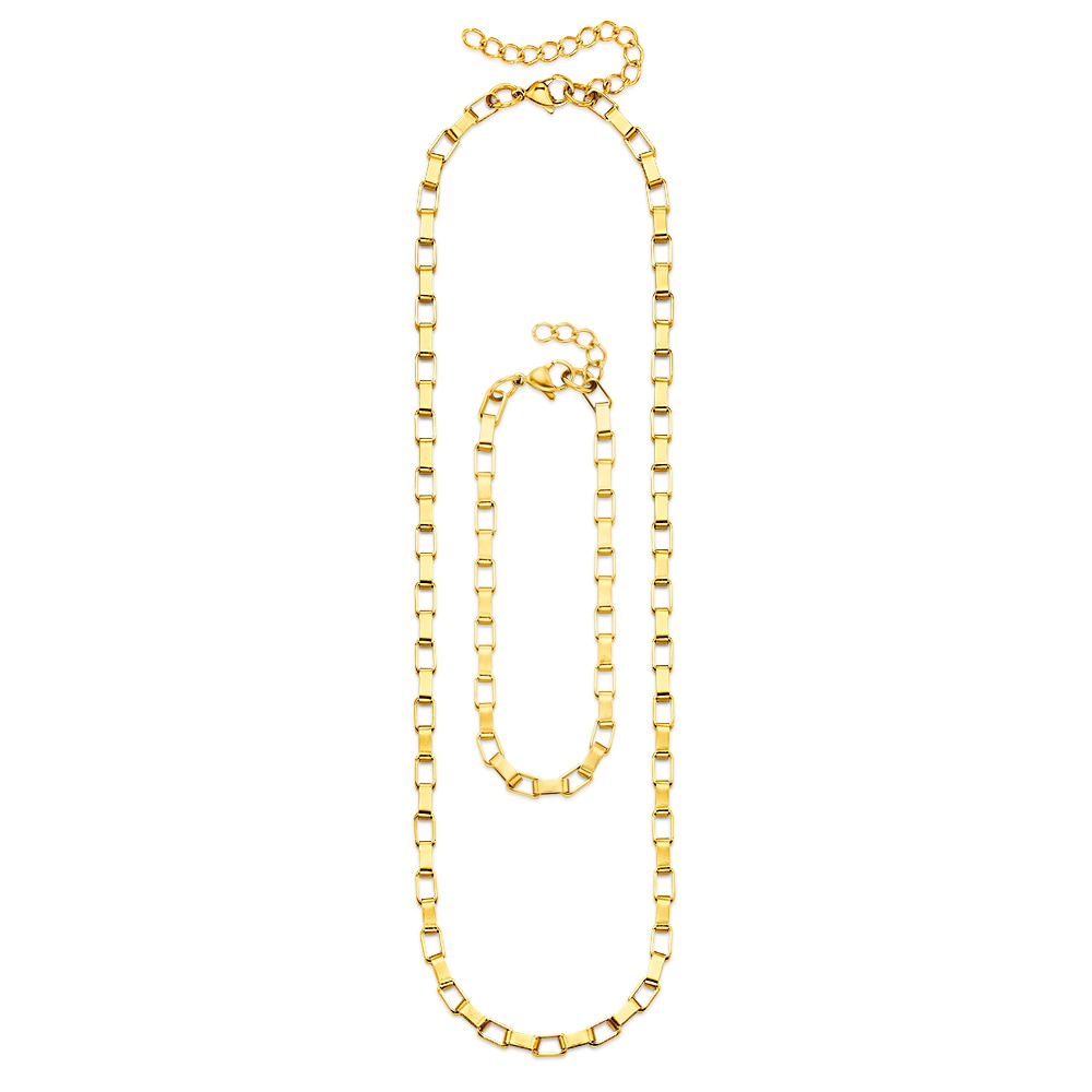 Aniston JEWELRY & WATCHES Ketten und Armband Set »Schmuck Geschenk Edelstahlset Halskette und Armband« (Set, 2 Stk. tlg.)