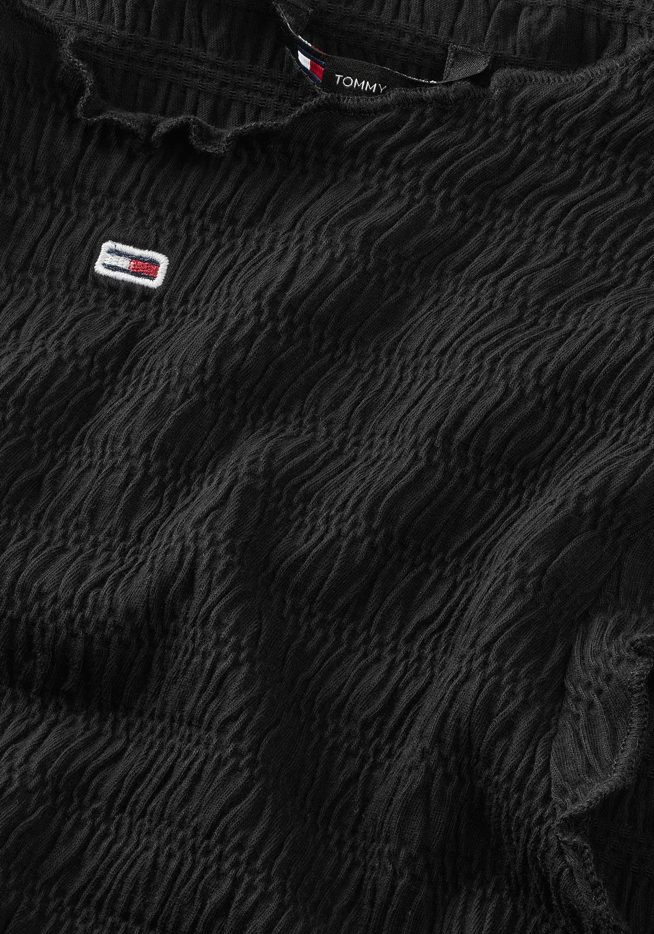 Tommy Jeans Rundhalsshirt »TJW SLIM SMOCK TEE«, allover gesmokt